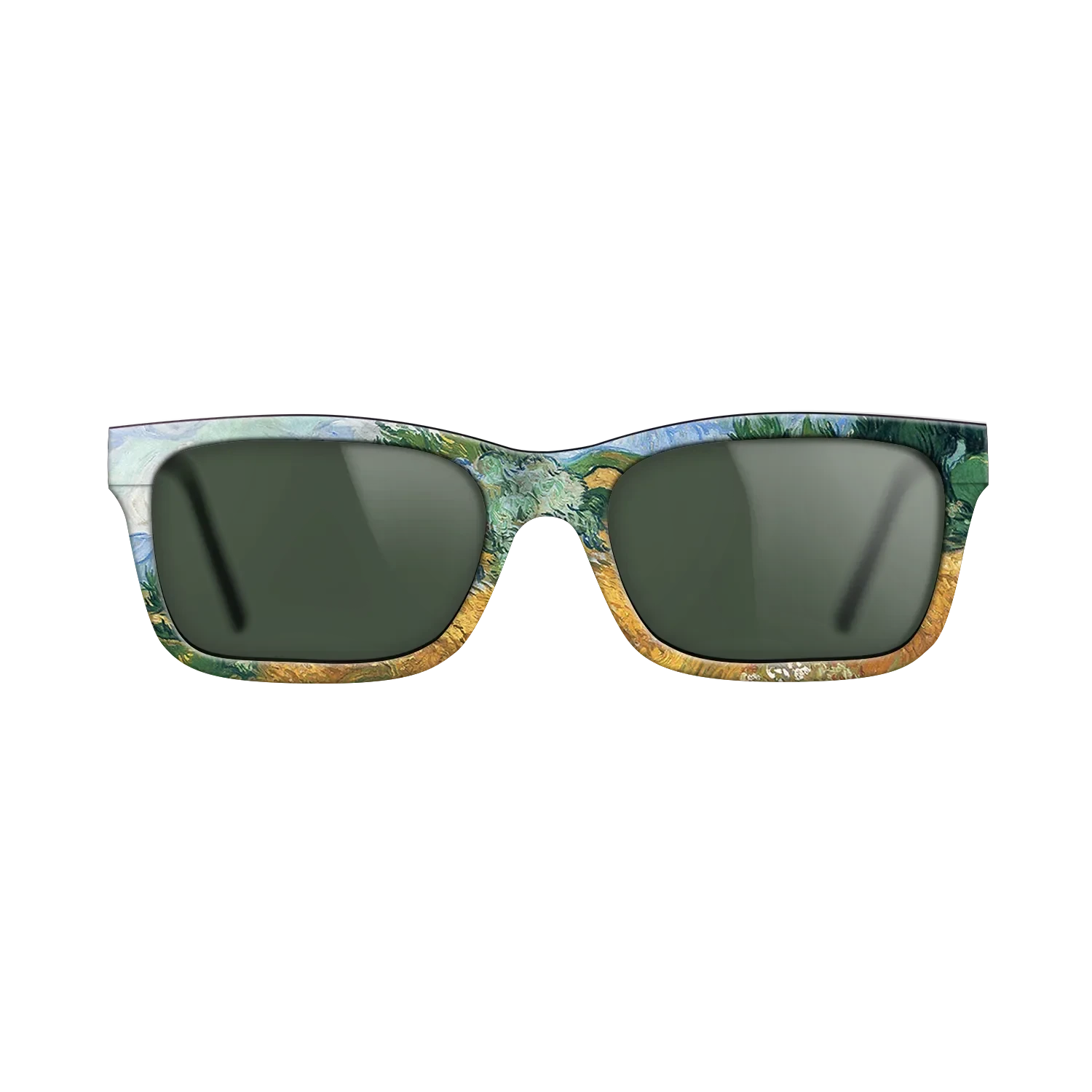 Oil Painting on Straight Grain Walnut: Rococo - Wheatfield with cypress tree, 1889 - Vincent van Gogh - The Sage - Rectangle - 1987 - SIRIS wood optic