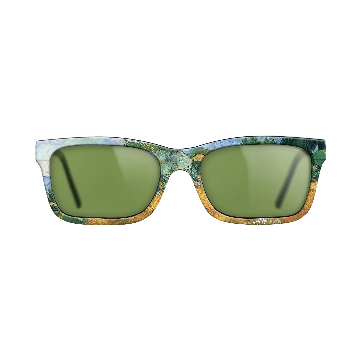 Oil Painting on Straight Grain Walnut: Rococo - Wheatfield with cypress tree, 1889 - Vincent van Gogh - The Sage - Rectangle - 1987 - SIRIS wood optic