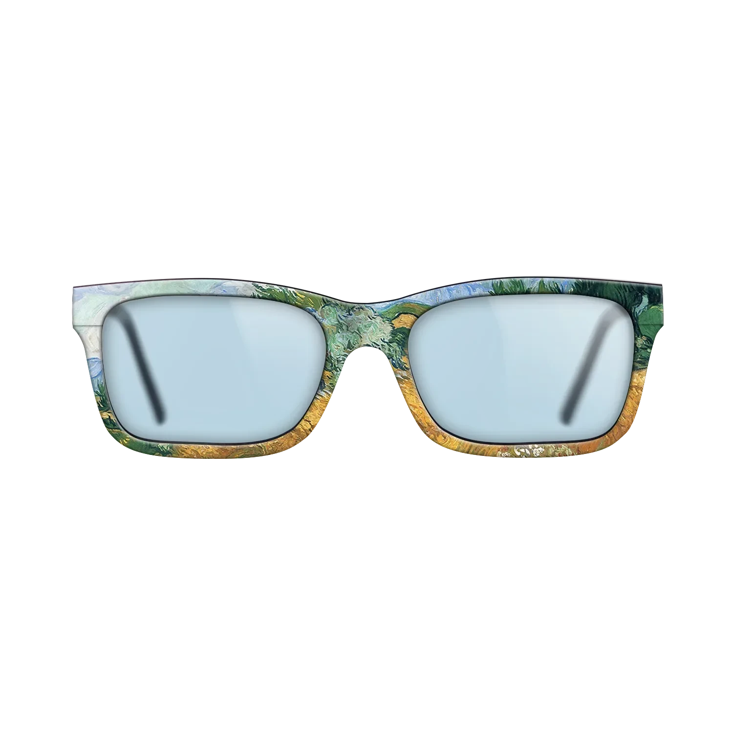 Oil Painting on Straight Grain Walnut: Rococo - Wheatfield with cypress tree, 1889 - Vincent van Gogh - The Sage - Rectangle - 1987 - SIRIS wood optic