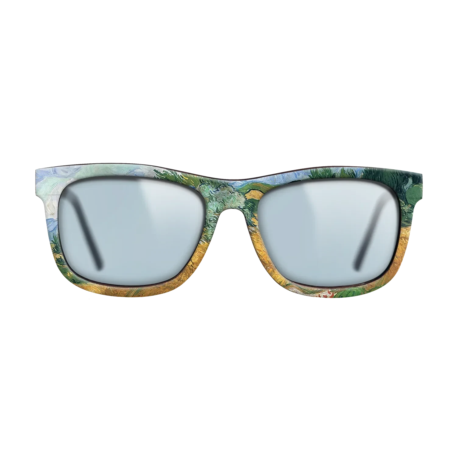 Oil Painting on Straight Grain Walnut: Rococo - Wheatfield with cypress tree, 1889 - Vincent van Gogh - The Hero - Square - 1987 - SIRIS wood optic