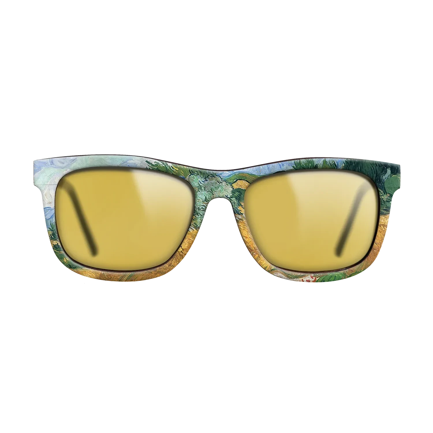 Oil Painting on Straight Grain Walnut: Rococo - Wheatfield with cypress tree, 1889 - Vincent van Gogh - The Hero - Square - 1987 - SIRIS wood optic