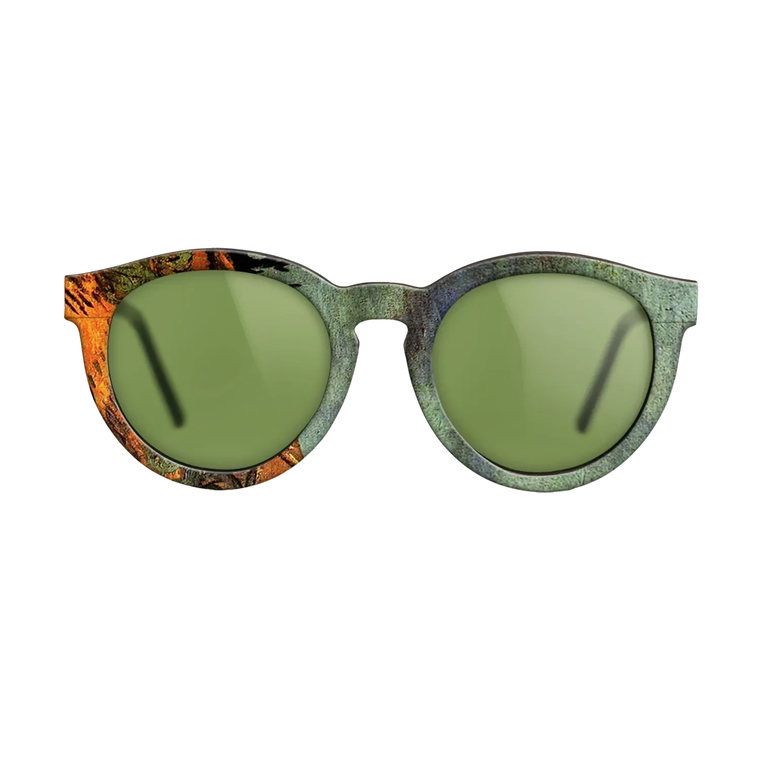 Oil Painting on Straight Grain Walnut: Rococo - Wooden Sheds, 1889 - Vincent van Gogh - The Rebel - Round - 865 - SIRIS wood optic