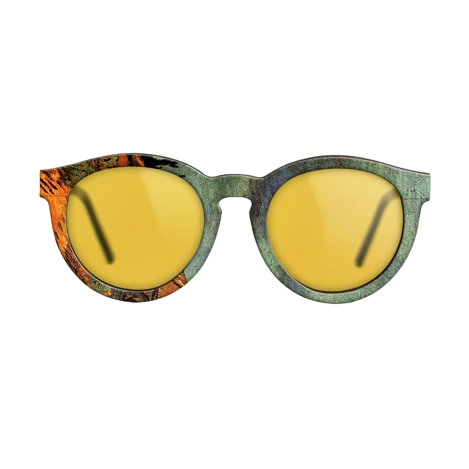 Oil Painting on Straight Grain Walnut: Rococo - Wooden Sheds, 1889 - Vincent van Gogh - The Rebel - Round - 865 - SIRIS wood optic