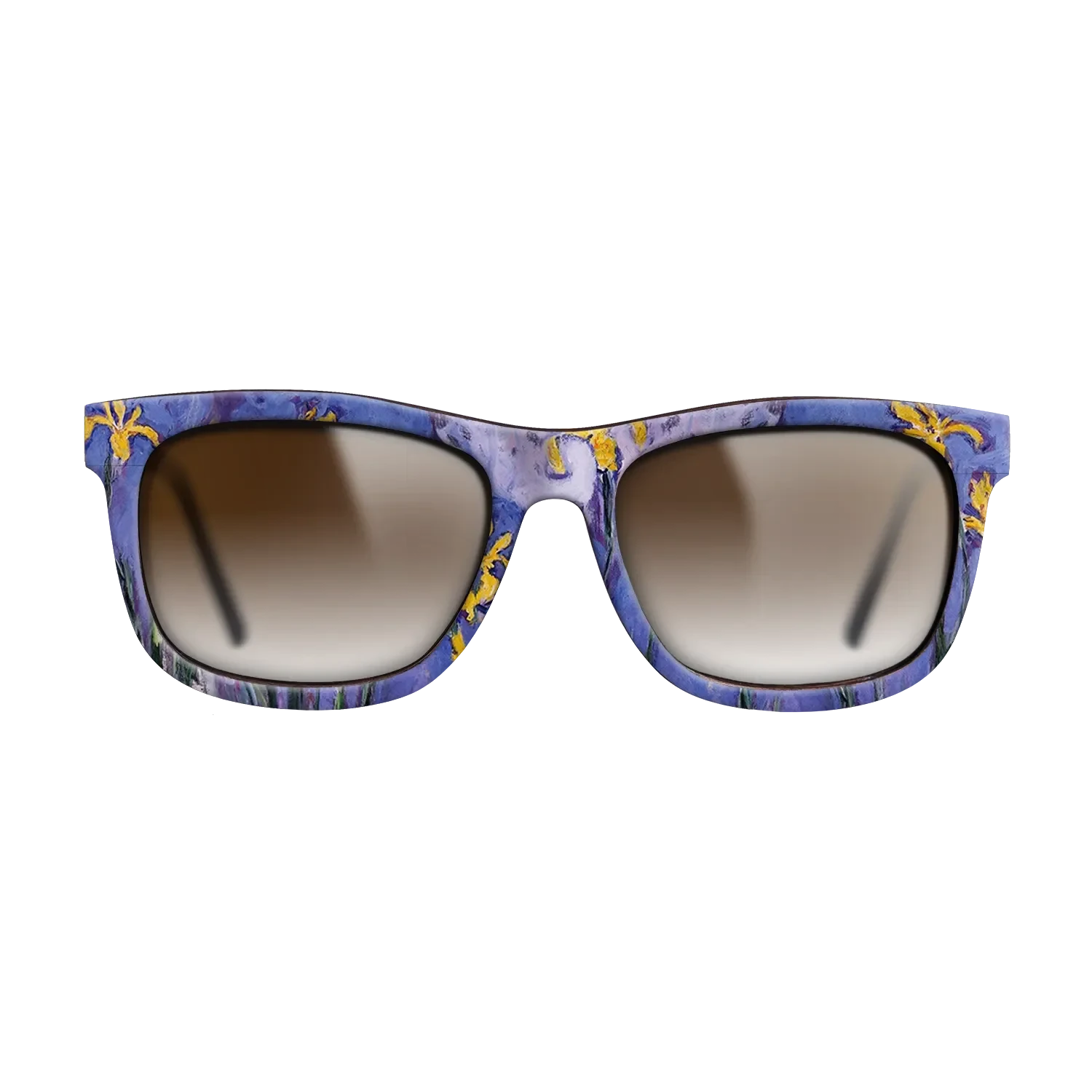 Oil Painting on Straight Grain Walnut: Rococo - Yellow Irises with Pink Cloud, 1914 - 1917 - Claude Monet - The Hero - Square - 1657 - SIRIS wood optic