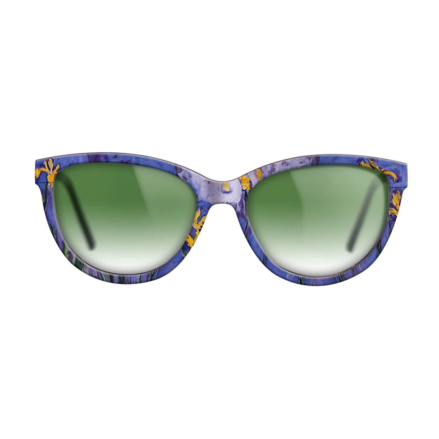 Oil Painting on Straight Grain Walnut: Rococo - Yellow Irises with Pink Cloud, 1914 - 1917 - Claude Monet - The Maiden - Cat - 1657 - SIRIS wood optic