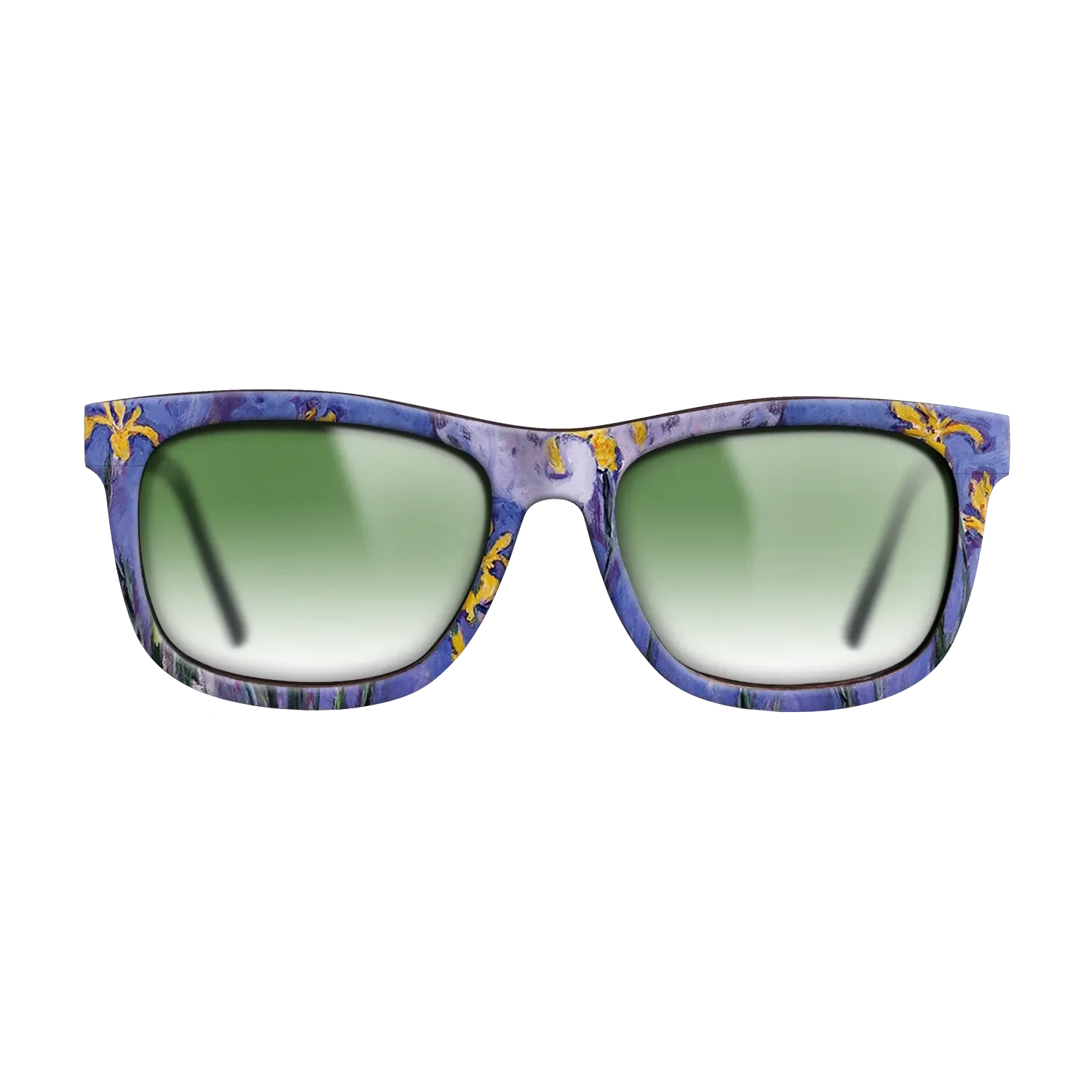 Oil Painting on Straight Grain Walnut: Rococo - Yellow Irises with Pink Cloud, 1914 - 1917 - Claude Monet - The Hero - Square - 1657 - SIRIS wood optic