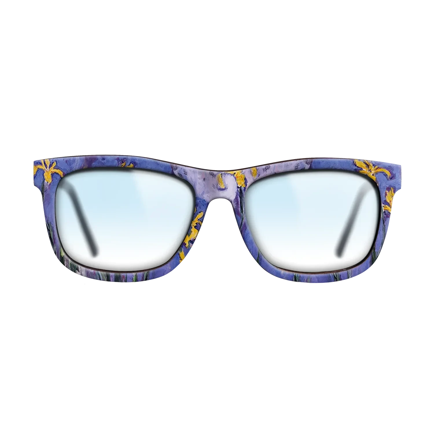 Oil Painting on Straight Grain Walnut: Rococo - Yellow Irises with Pink Cloud, 1914 - 1917 - Claude Monet - The Hero - Square - 1657 - SIRIS wood optic