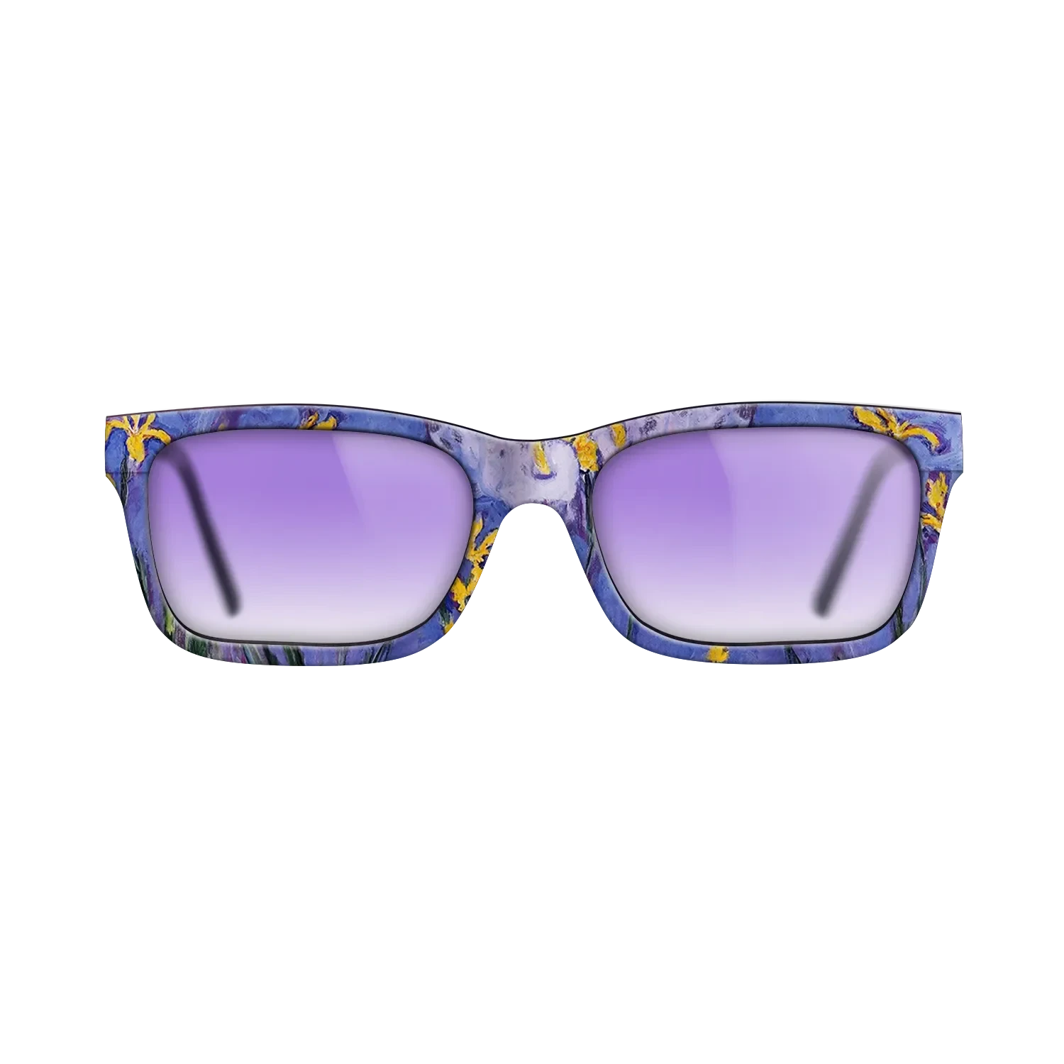 Oil Painting on Straight Grain Walnut: Rococo - Yellow Irises with Pink Cloud, 1914 - 1917 - Claude Monet - The Sage - Rectangle - 1657 - SIRIS wood optic