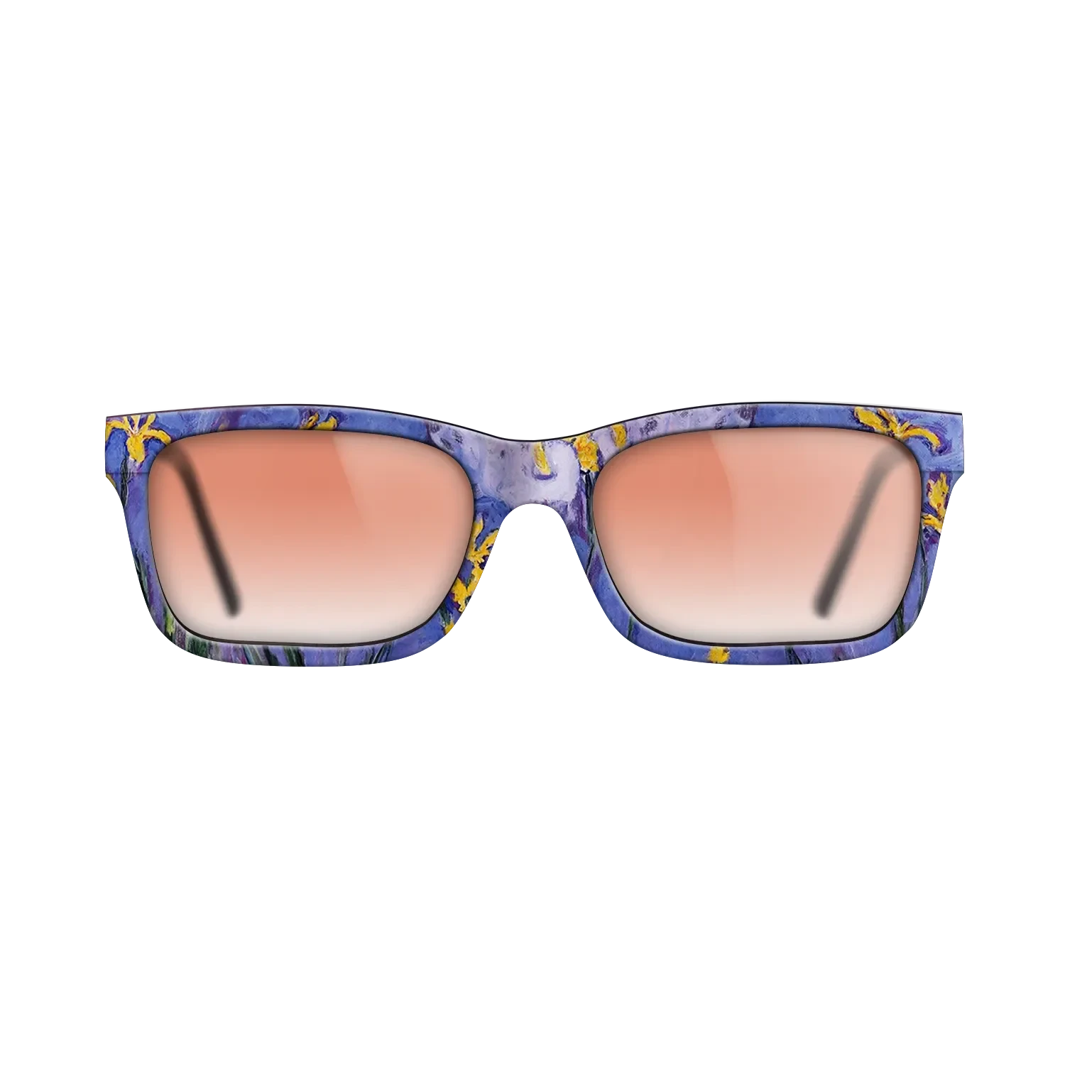 Oil Painting on Straight Grain Walnut: Rococo - Yellow Irises with Pink Cloud, 1914 - 1917 - Claude Monet - The Sage - Rectangle - 1657 - SIRIS wood optic