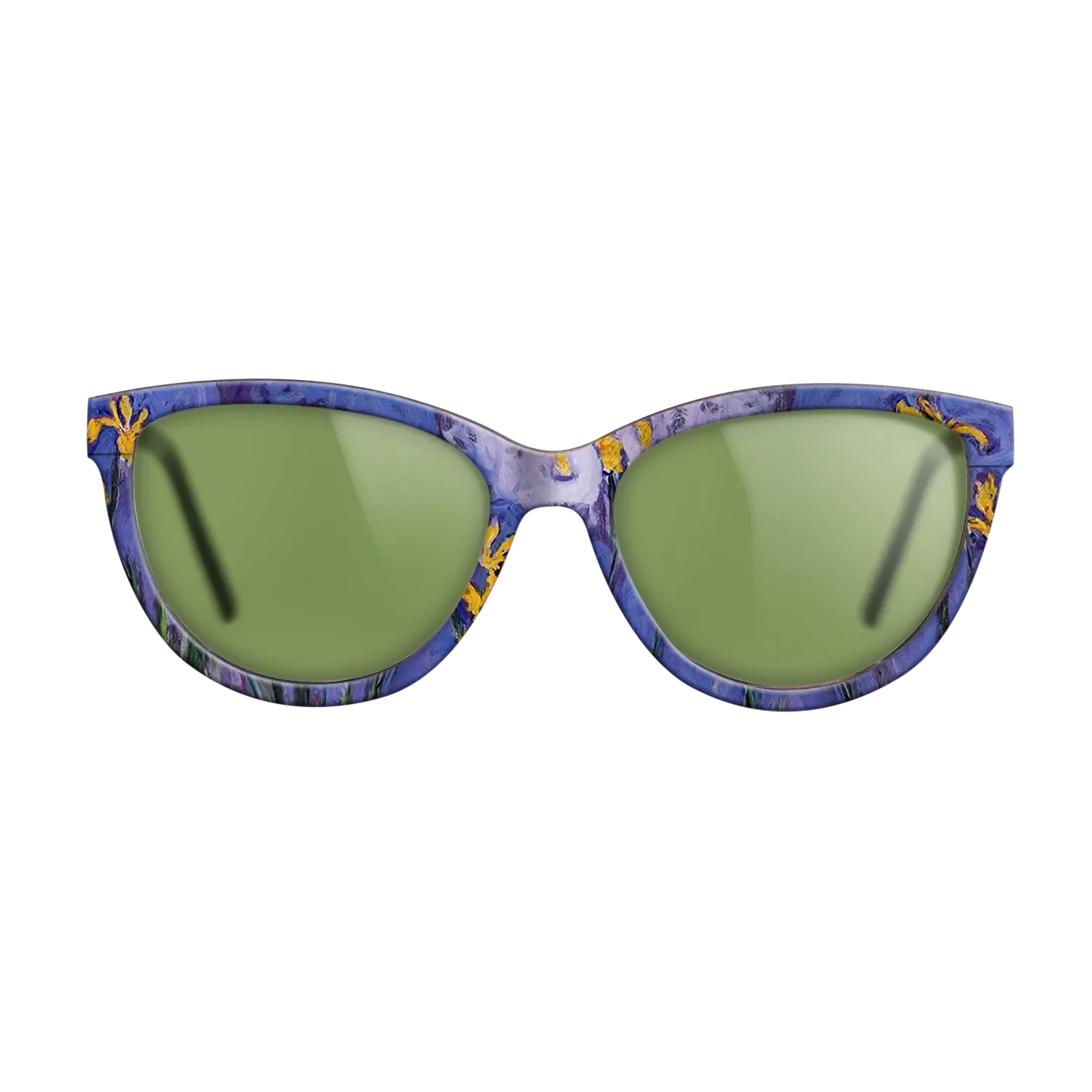 Oil Painting on Straight Grain Walnut: Rococo - Yellow Irises with Pink Cloud, 1914 - 1917 - Claude Monet - The Maiden - Cat - 1657 - SIRIS wood optic