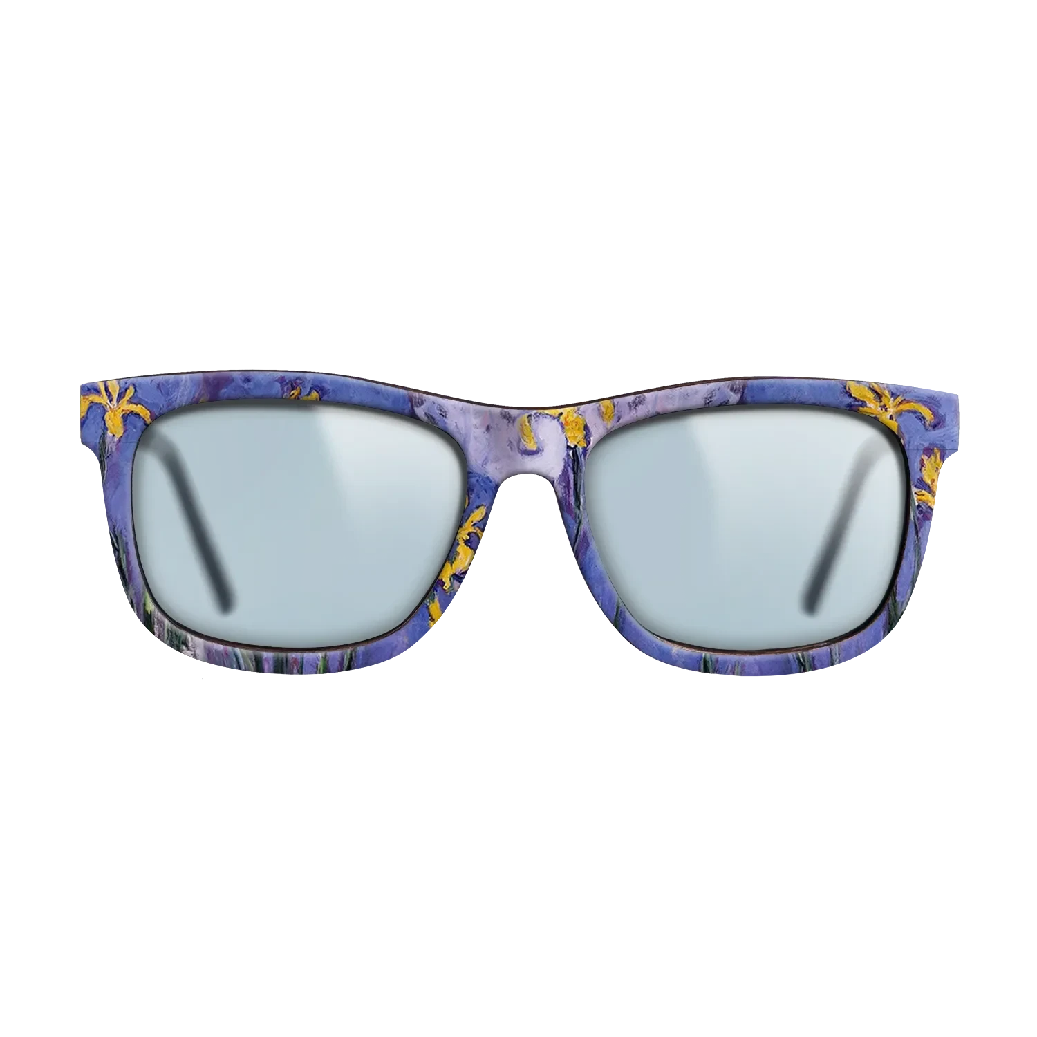 Oil Painting on Straight Grain Walnut: Rococo - Yellow Irises with Pink Cloud, 1914 - 1917 - Claude Monet - The Hero - Square - 1657 - SIRIS wood optic