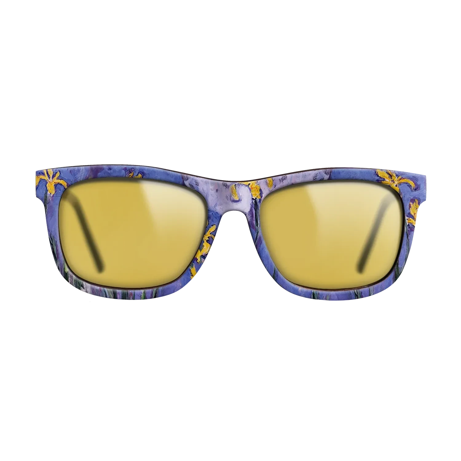 Oil Painting on Straight Grain Walnut: Rococo - Yellow Irises with Pink Cloud, 1914 - 1917 - Claude Monet - The Hero - Square - 1657 - SIRIS wood optic