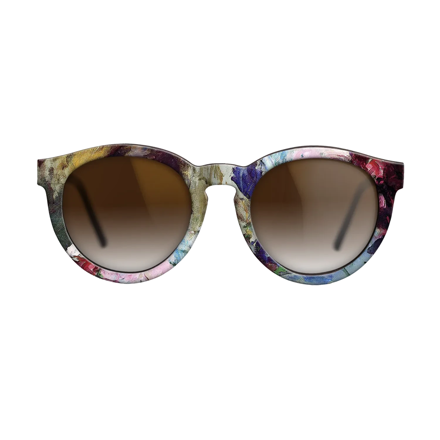 Oil Painting on Straight Grain Walnut: Rococo - Young Girl Holding a Loose Bouquet, c.1880 - Mary Cassatt - The Rebel - Round - 1452 - SIRIS wood optic