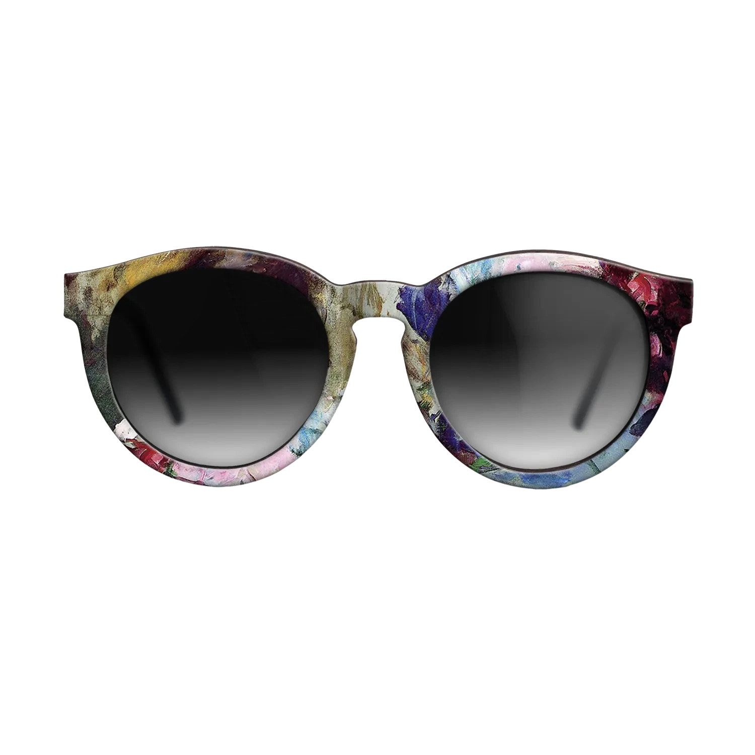 Oil Painting on Straight Grain Walnut: Rococo - Young Girl Holding a Loose Bouquet, c.1880 - Mary Cassatt - The Rebel - Round - 1452 - SIRIS wood optic