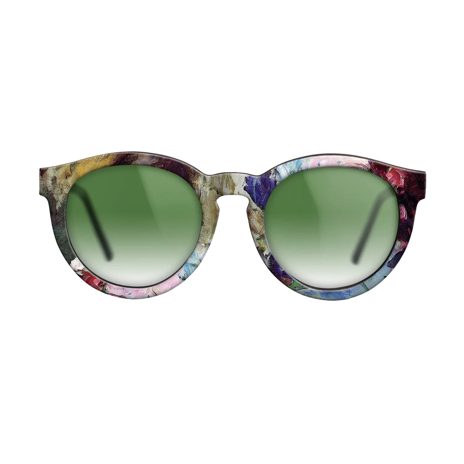 Oil Painting on Straight Grain Walnut: Rococo - Young Girl Holding a Loose Bouquet, c.1880 - Mary Cassatt - The Rebel - Round - 1452 - SIRIS wood optic