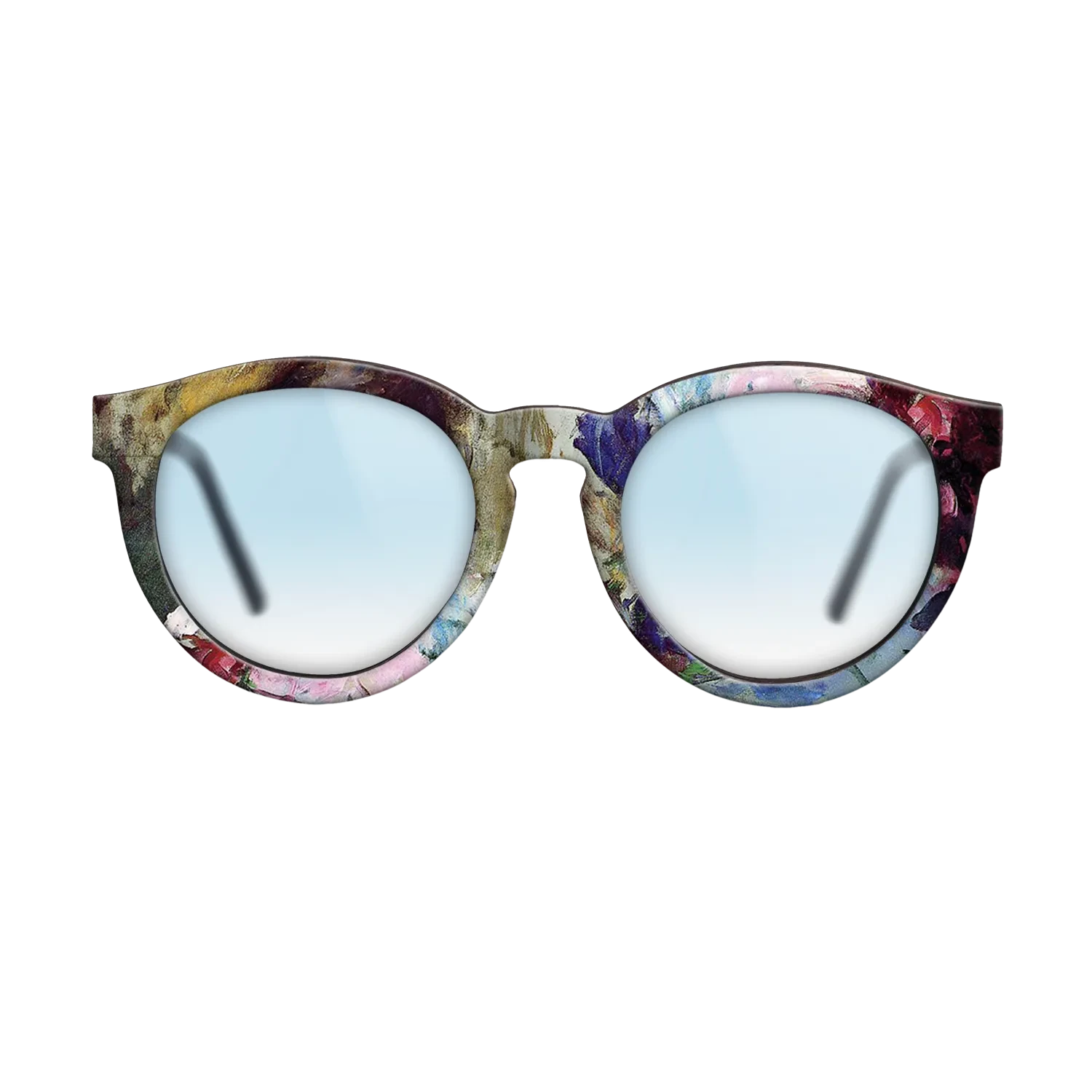 Oil Painting on Straight Grain Walnut: Rococo - Young Girl Holding a Loose Bouquet, c.1880 - Mary Cassatt - The Rebel - Round - 1452 - SIRIS wood optic