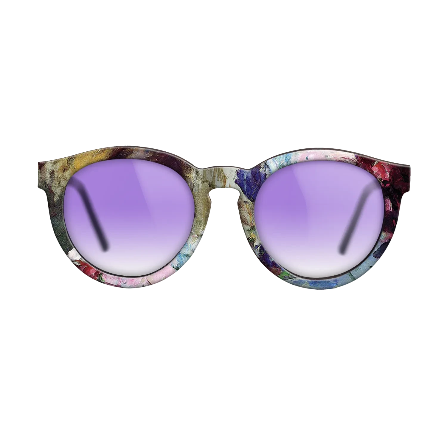 Oil Painting on Straight Grain Walnut: Rococo - Young Girl Holding a Loose Bouquet, c.1880 - Mary Cassatt - The Rebel - Round - 1452 - SIRIS wood optic