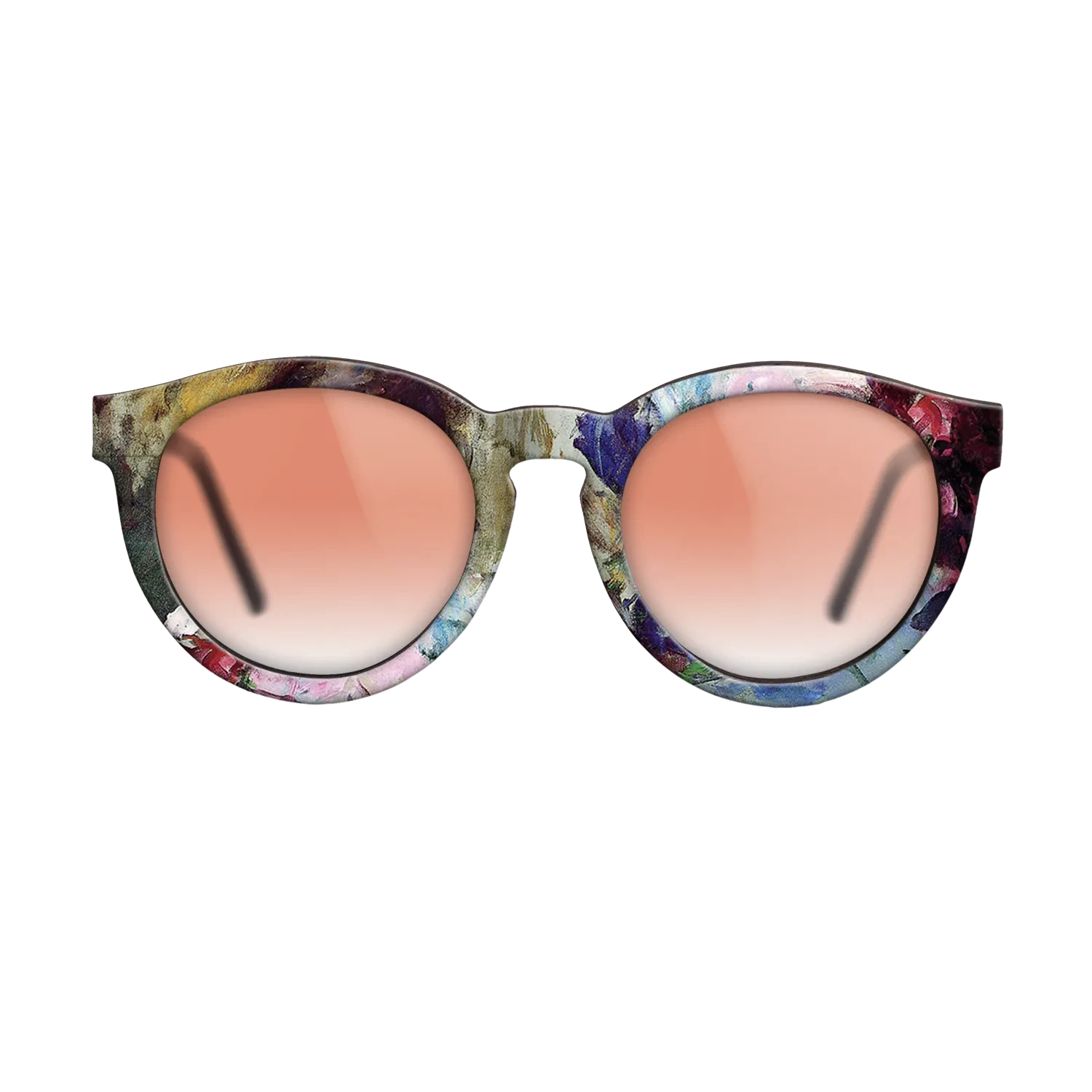 Oil Painting on Straight Grain Walnut: Rococo - Young Girl Holding a Loose Bouquet, c.1880 - Mary Cassatt - The Rebel - Round - 1452 - SIRIS wood optic