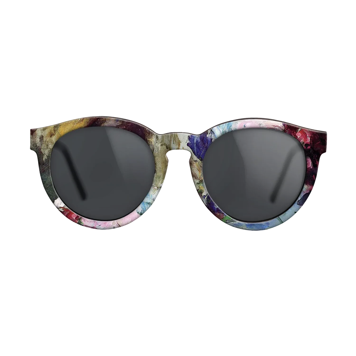 Oil Painting on Straight Grain Walnut: Rococo - Young Girl Holding a Loose Bouquet, c.1880 - Mary Cassatt - The Rebel - Round - 1452 - SIRIS wood optic