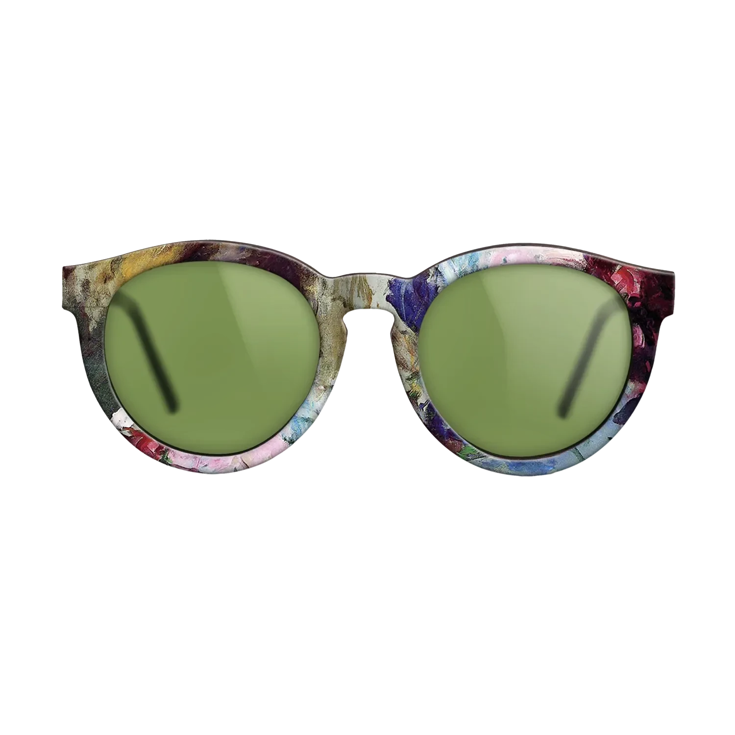 Oil Painting on Straight Grain Walnut: Rococo - Young Girl Holding a Loose Bouquet, c.1880 - Mary Cassatt - The Rebel - Round - 1452 - SIRIS wood optic