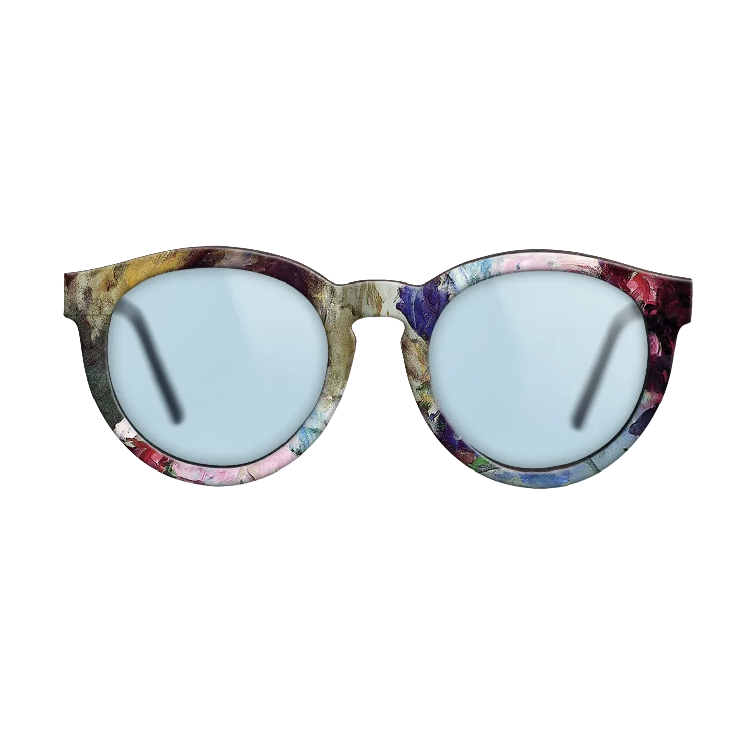 Oil Painting on Straight Grain Walnut: Rococo - Young Girl Holding a Loose Bouquet, c.1880 - Mary Cassatt - The Rebel - Round - 1452 - SIRIS wood optic