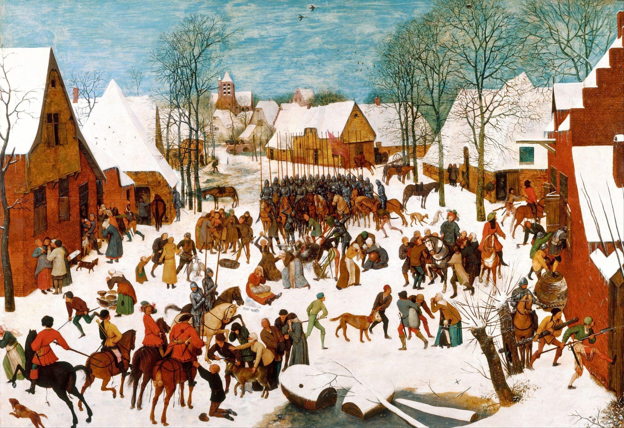 Massacre of the Innocents painted by 16th-century Netherlandish painters Pieter Bruegel the Elder and his son Pieter Brueghel the Younger