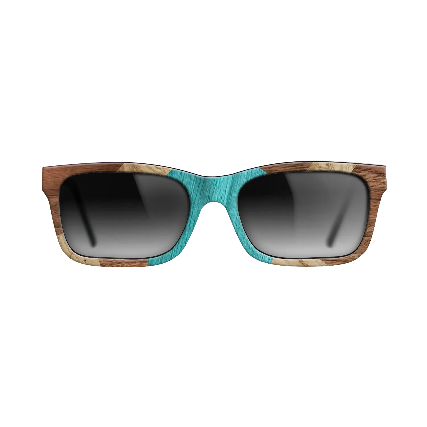 Poplar Dyed: Turquoise,Olive Burl,Walnut Claro Dark: Mosaic - The Sage - Rectangle - 1071 - SIRIS wood optic