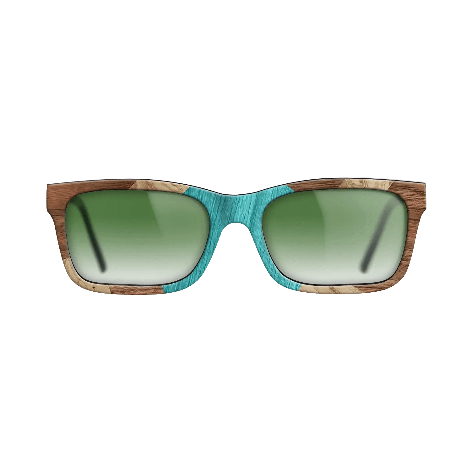 Poplar Dyed: Turquoise,Olive Burl,Walnut Claro Dark: Mosaic - The Sage - Rectangle - 1071 - SIRIS wood optic