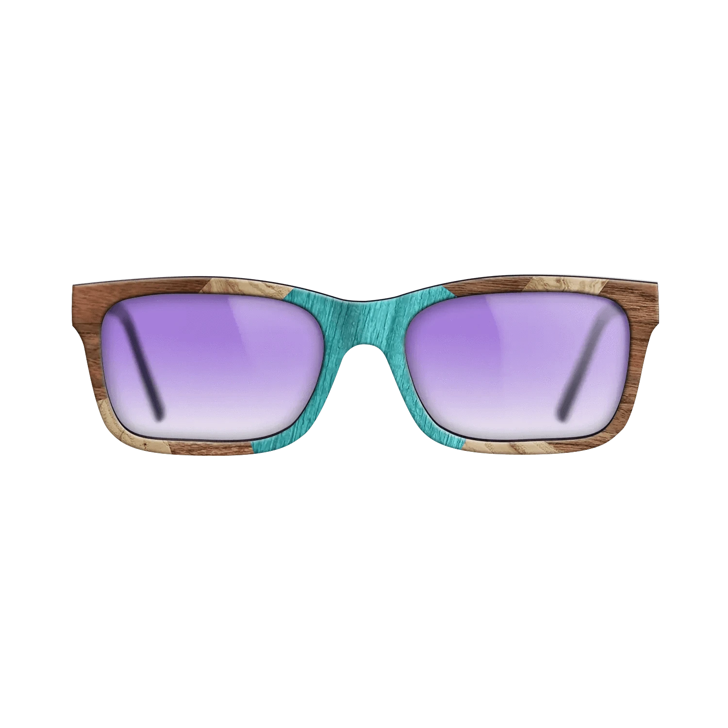 Poplar Dyed: Turquoise,Olive Burl,Walnut Claro Dark: Mosaic - The Sage - Rectangle - 1071 - SIRIS wood optic
