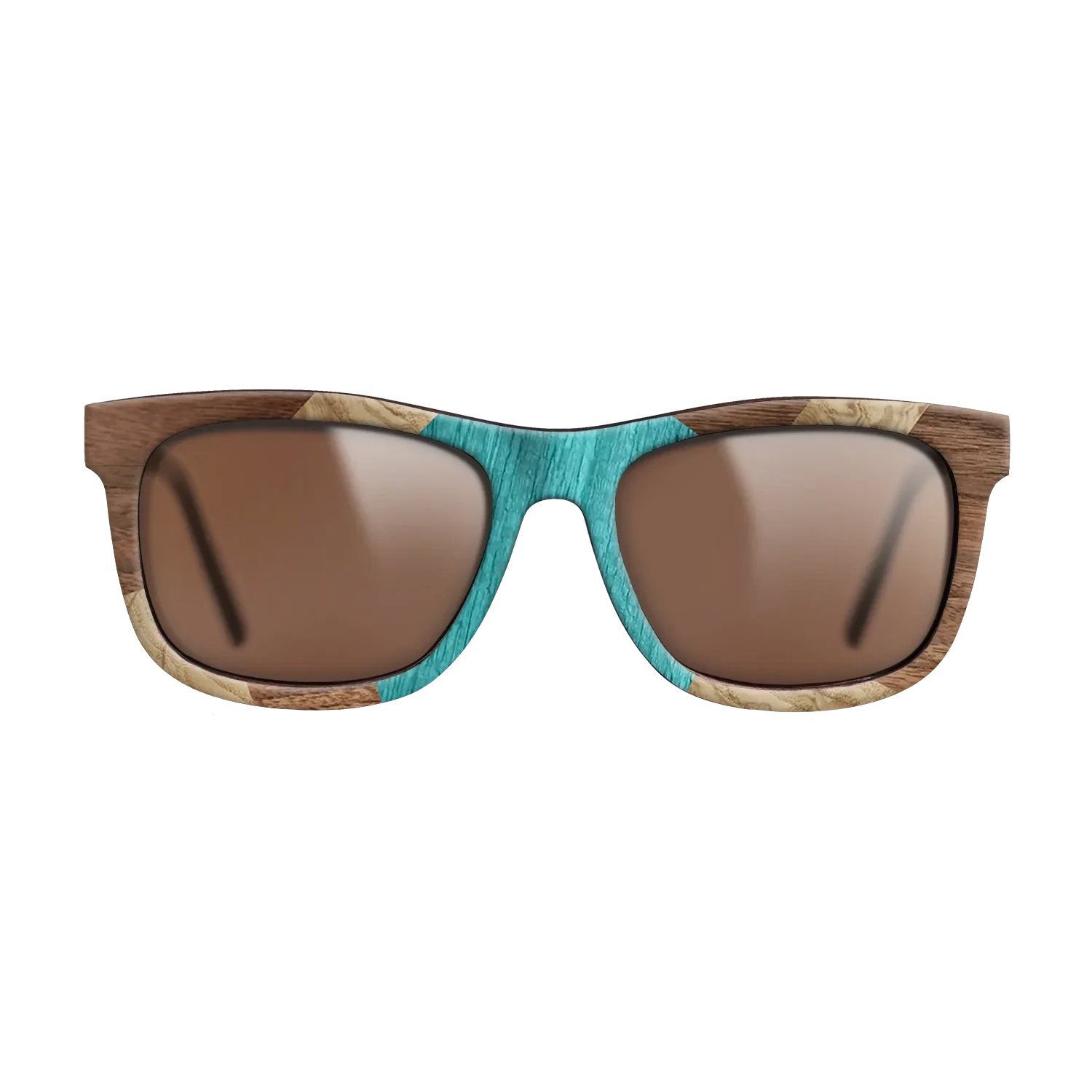 Poplar Dyed: Turquoise,Olive Burl,Walnut Claro Dark: Mosaic - The Hero - Square - 1071 - SIRIS wood optic