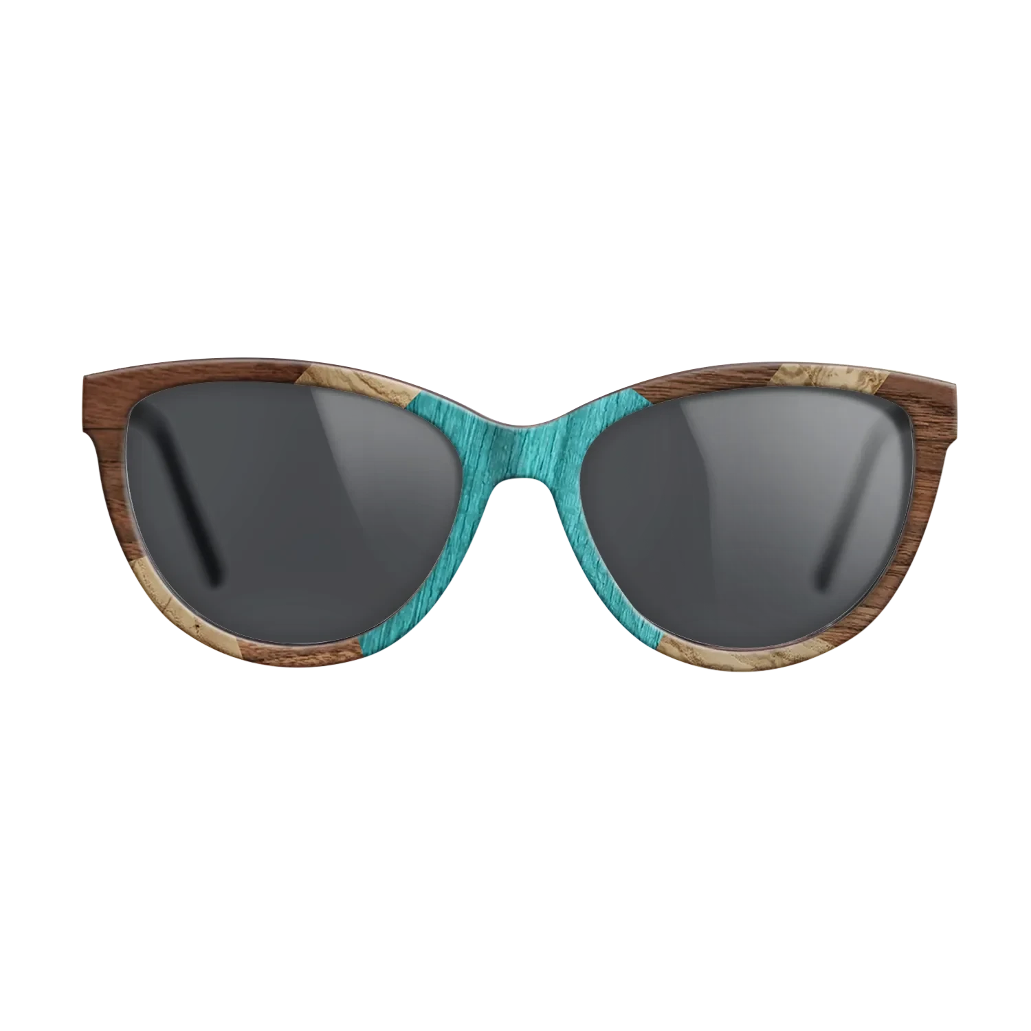 Poplar Dyed: Turquoise,Olive Burl,Walnut Claro Dark: Mosaic - The Maiden - Cat - 1071 - SIRIS wood optic