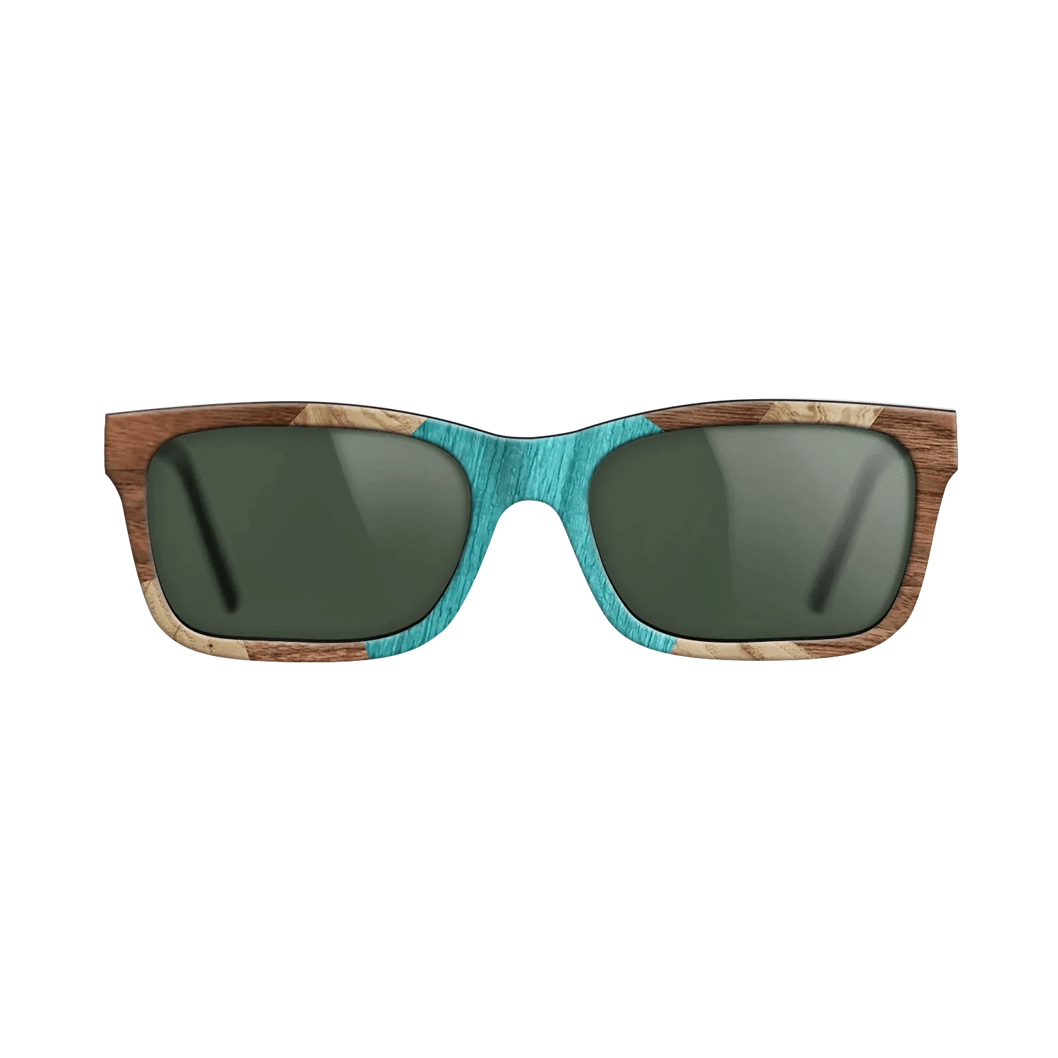 Poplar Dyed: Turquoise,Olive Burl,Walnut Claro Dark: Mosaic - The Sage - Rectangle - 1071 - SIRIS wood optic