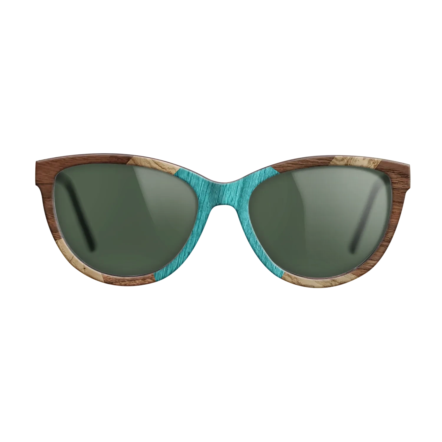 Poplar Dyed: Turquoise,Olive Burl,Walnut Claro Dark: Mosaic - The Maiden - Cat - 1071 - SIRIS wood optic