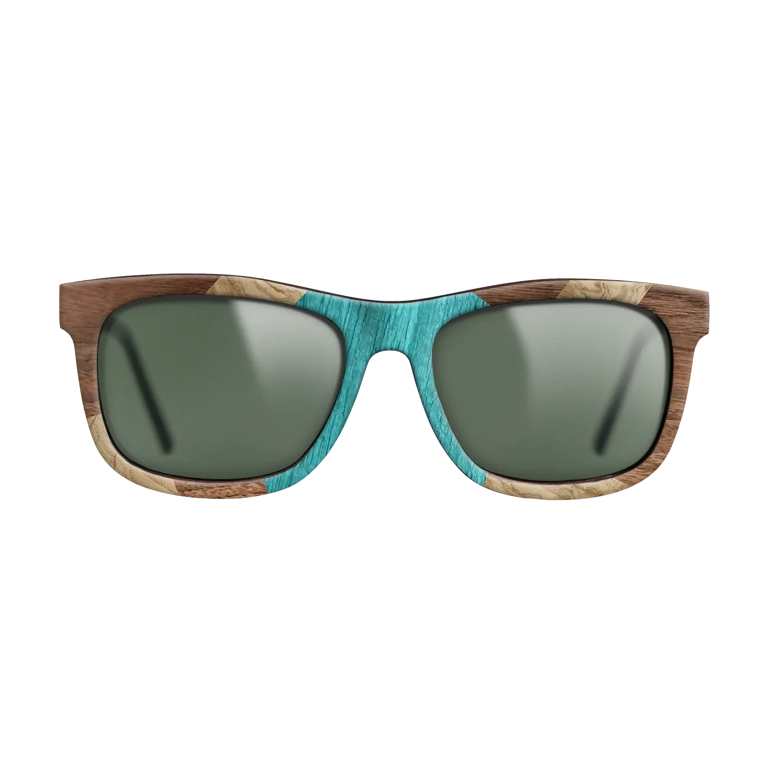 Poplar Dyed: Turquoise,Olive Burl,Walnut Claro Dark: Mosaic - The Hero - Square - 1071 - SIRIS wood optic