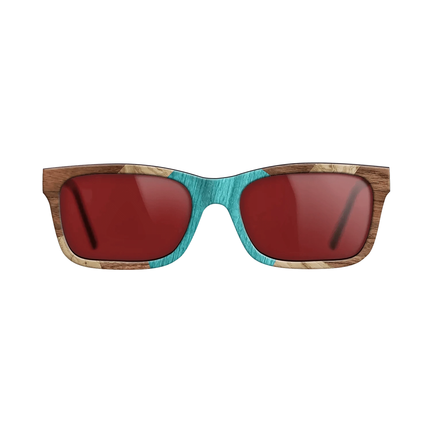 Poplar Dyed: Turquoise,Olive Burl,Walnut Claro Dark: Mosaic - The Sage - Rectangle - 1071 - SIRIS wood optic