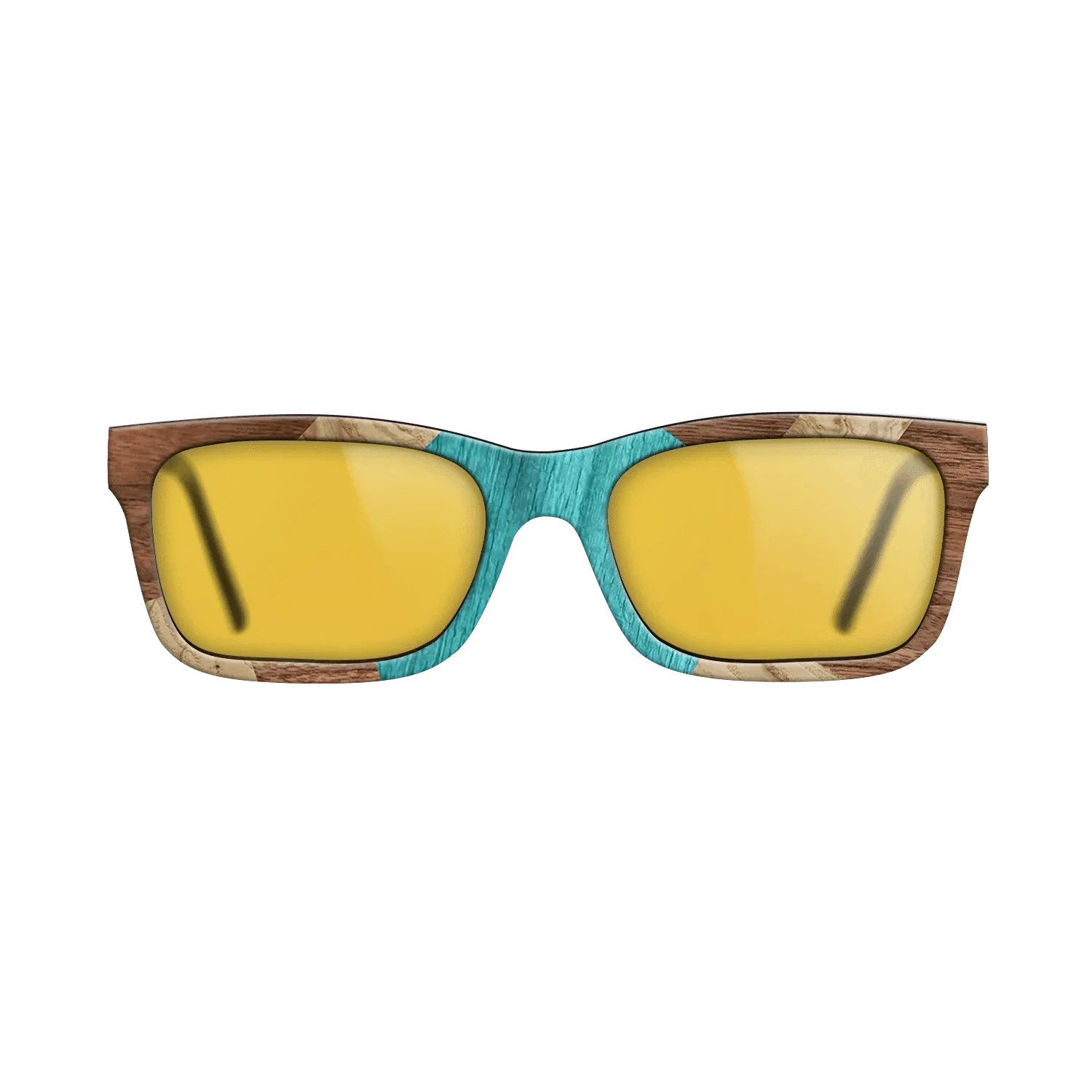 Poplar Dyed: Turquoise,Olive Burl,Walnut Claro Dark: Mosaic - The Sage - Rectangle - 1071 - SIRIS wood optic