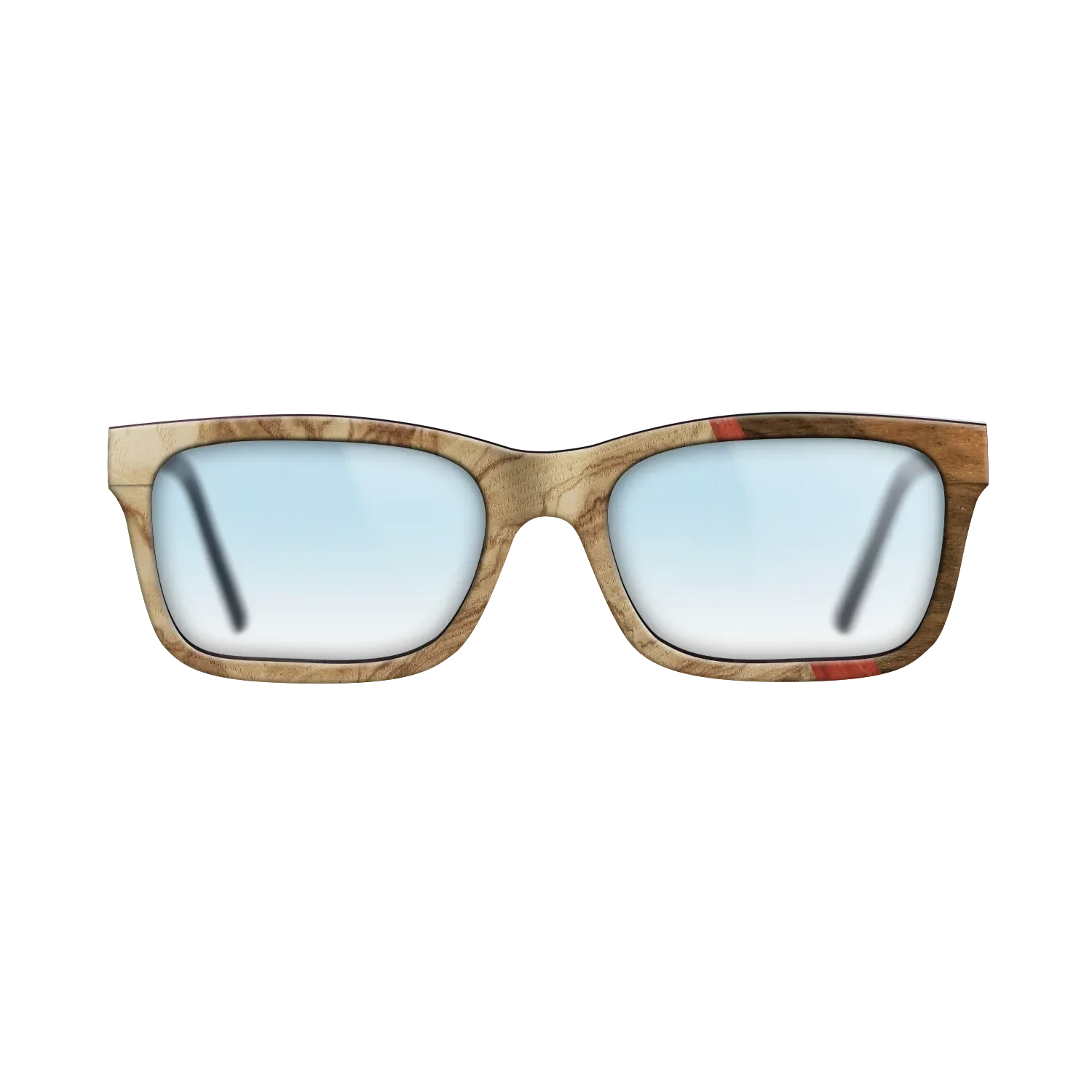 Olive Burl,Poplar Dyed: Red,Ziricote Light Quartered: Wedge - The Sage - Rectangle - 1040 - SIRIS wood optic
