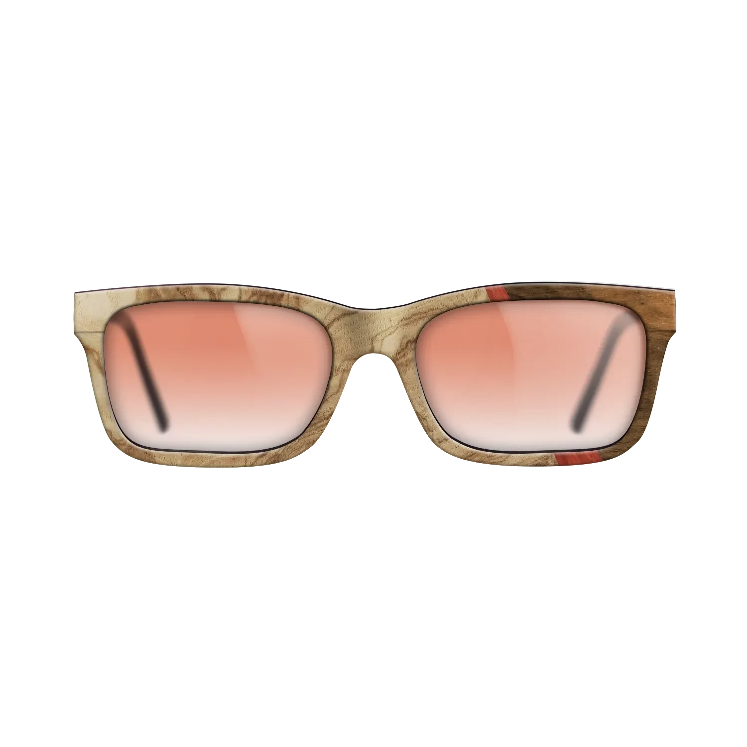 Olive Burl,Poplar Dyed: Red,Ziricote Light Quartered: Wedge - The Sage - Rectangle - 1040 - SIRIS wood optic
