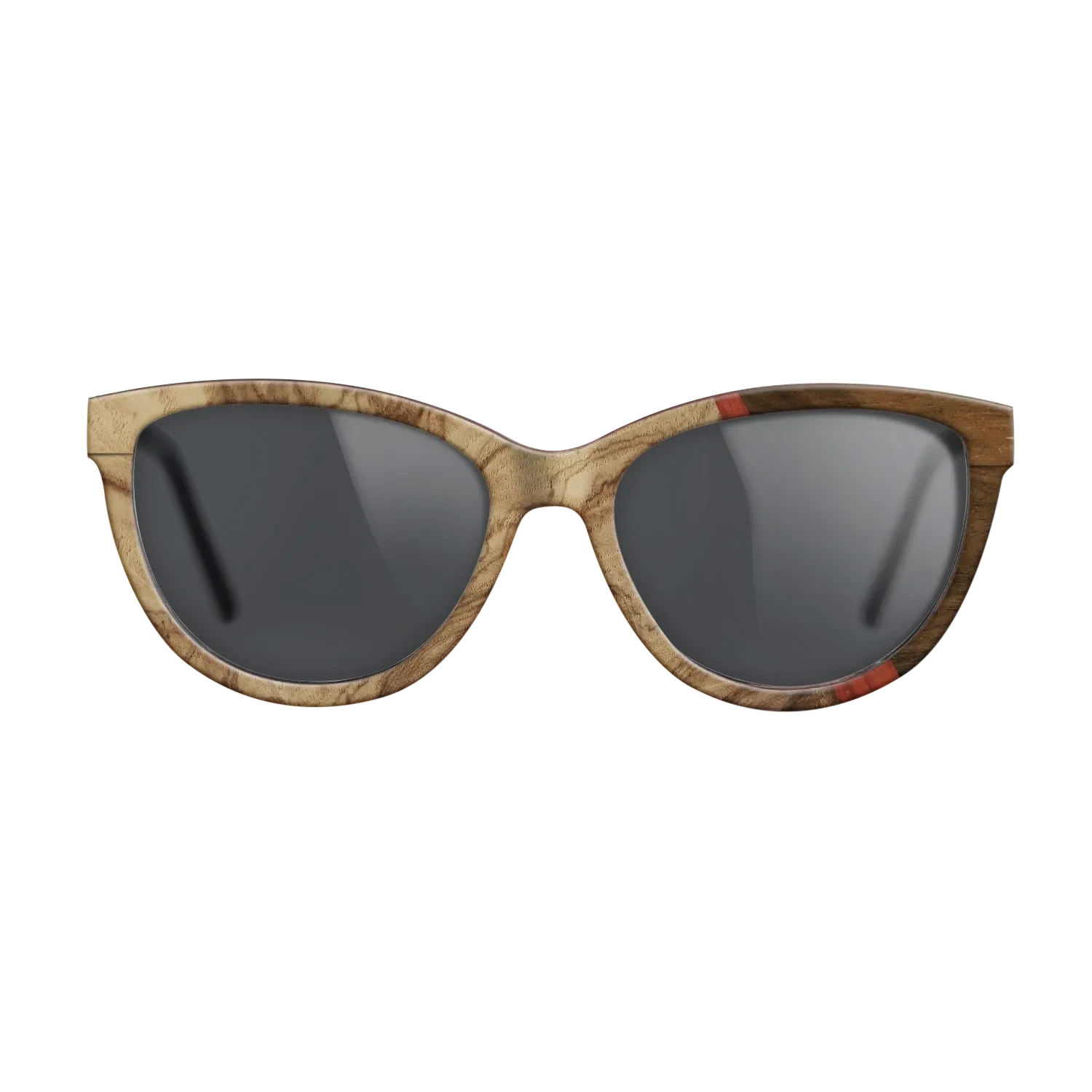 Olive Burl,Poplar Dyed: Red,Ziricote Light Quartered: Wedge - The Maiden - Cat - 1040 - SIRIS wood optic