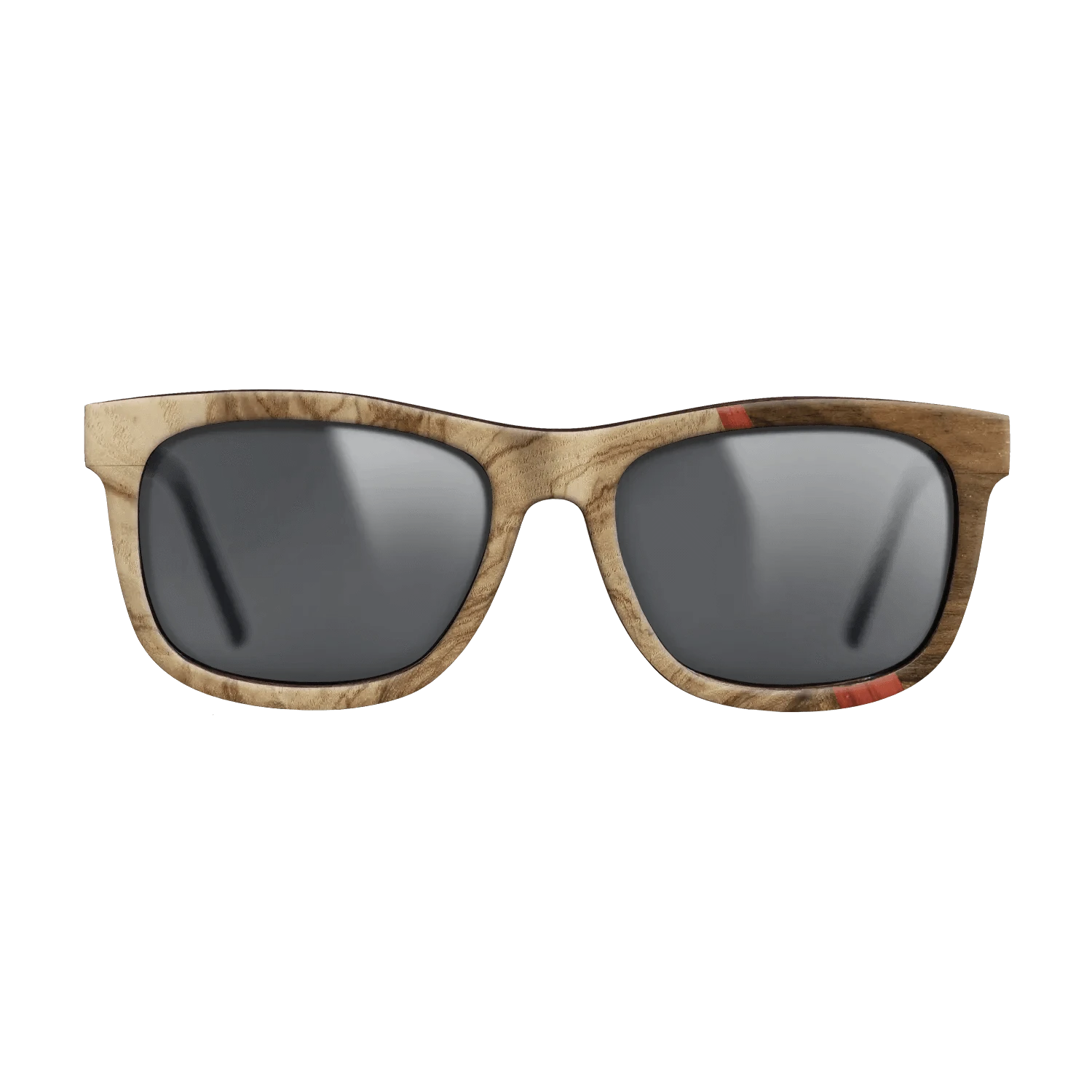 Olive Burl,Poplar Dyed: Red,Ziricote Light Quartered: Wedge - The Hero - Square - 1040 - SIRIS wood optic