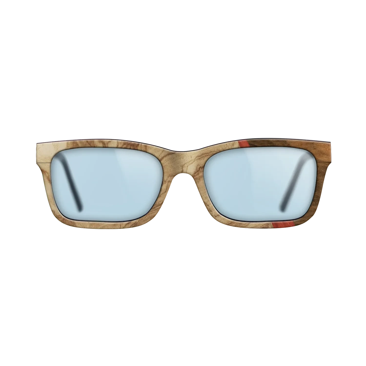 Olive Burl,Poplar Dyed: Red,Ziricote Light Quartered: Wedge - The Sage - Rectangle - 1040 - SIRIS wood optic