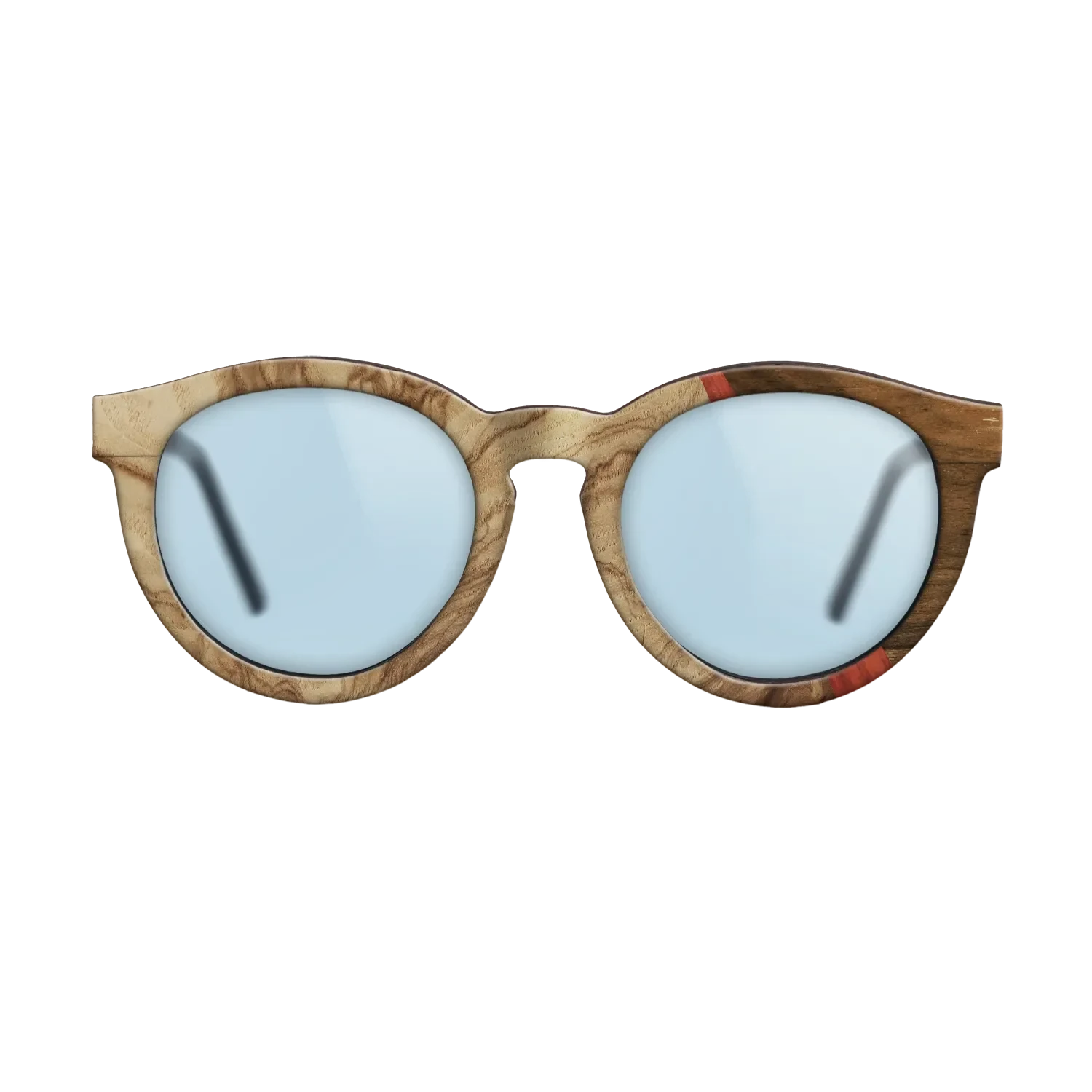 Olive Burl,Poplar Dyed: Red,Ziricote Light Quartered: Wedge - The Rebel - Round - 1040 - SIRIS wood optic