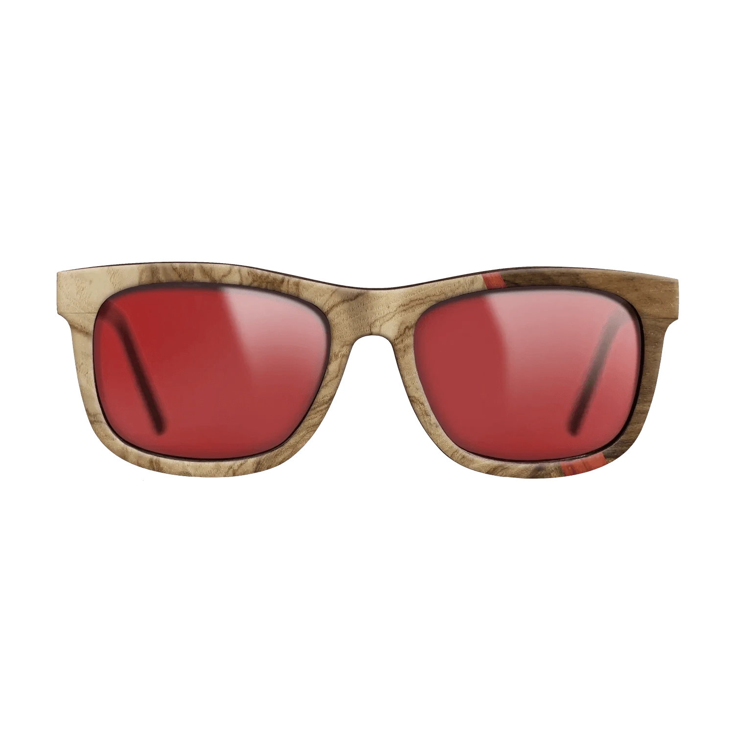 Olive Burl,Poplar Dyed: Red,Ziricote Light Quartered: Wedge - The Hero - Square - 1040 - SIRIS wood optic