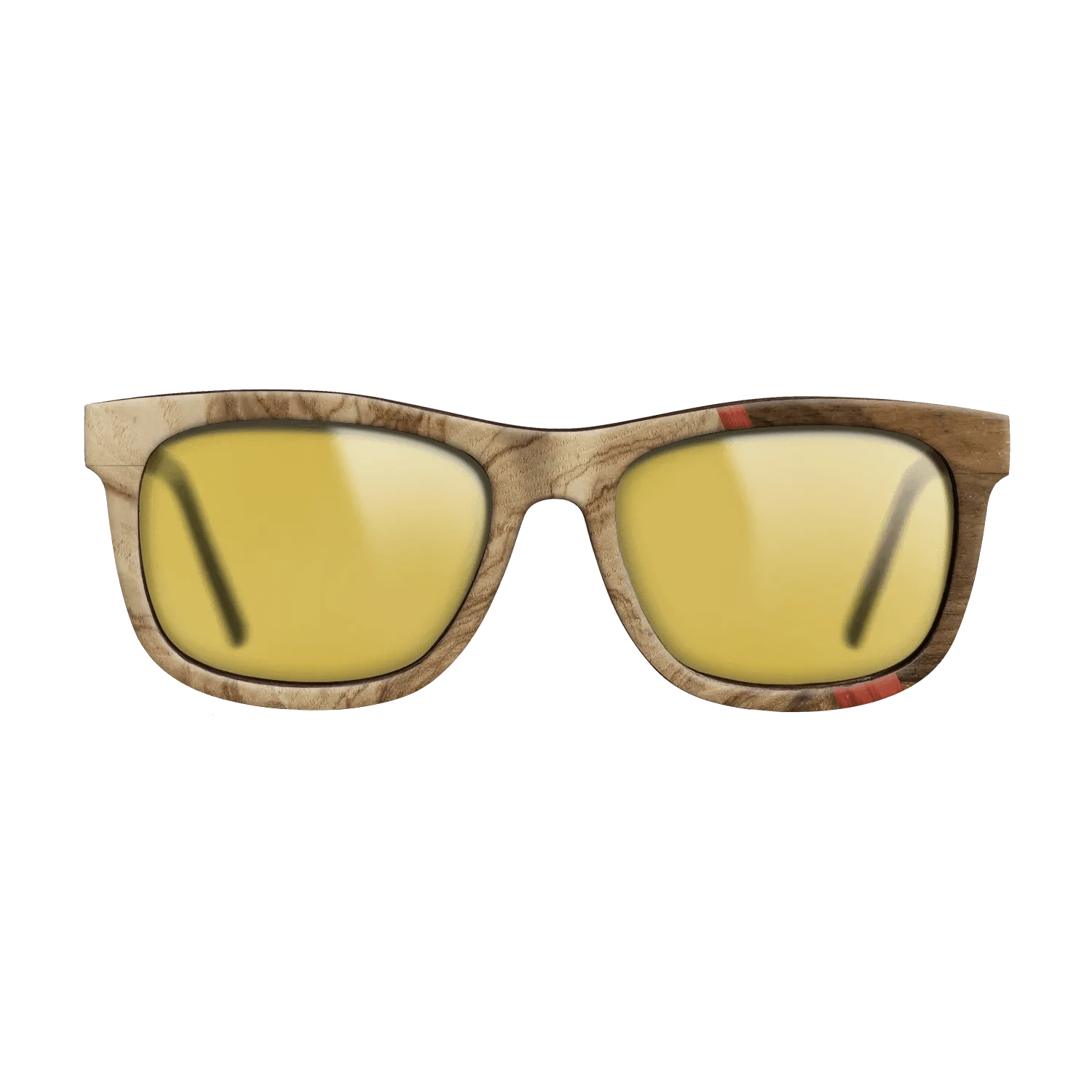Olive Burl,Poplar Dyed: Red,Ziricote Light Quartered: Wedge - The Hero - Square - 1040 - SIRIS wood optic