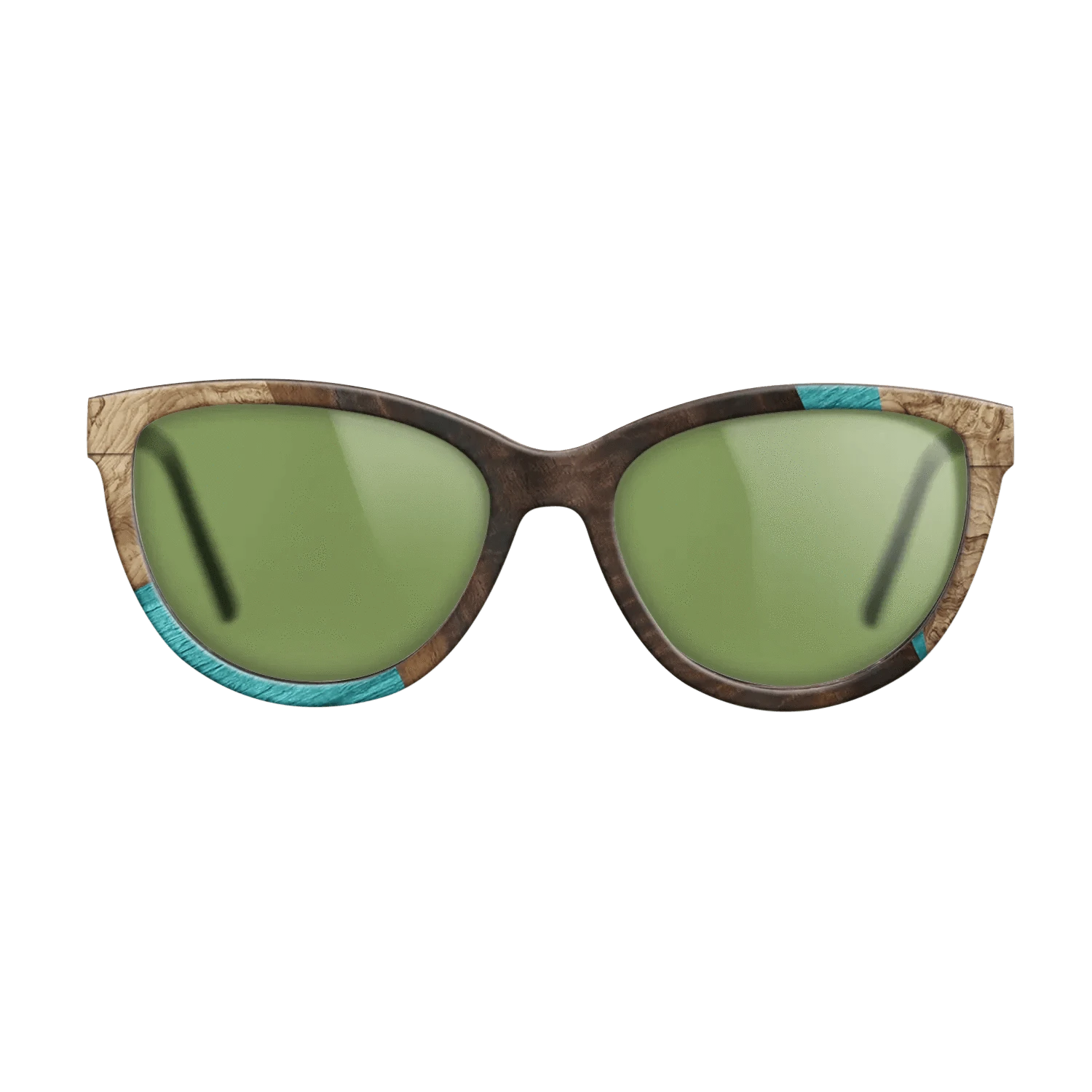 Louro Preto,Poplar Dyed: Turquoise,Fumed Eucalyptus,Olive Burl: Geometric - The Maiden - Cat - 1845 - SIRIS wood optic