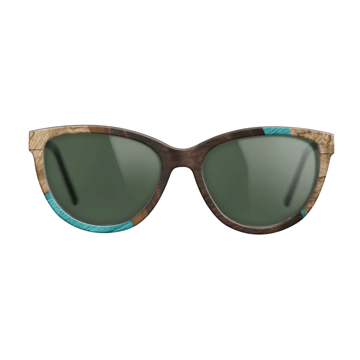 Louro Preto,Poplar Dyed: Turquoise,Fumed Eucalyptus,Olive Burl: Geometric - The Maiden - Cat - 1845 - SIRIS wood optic