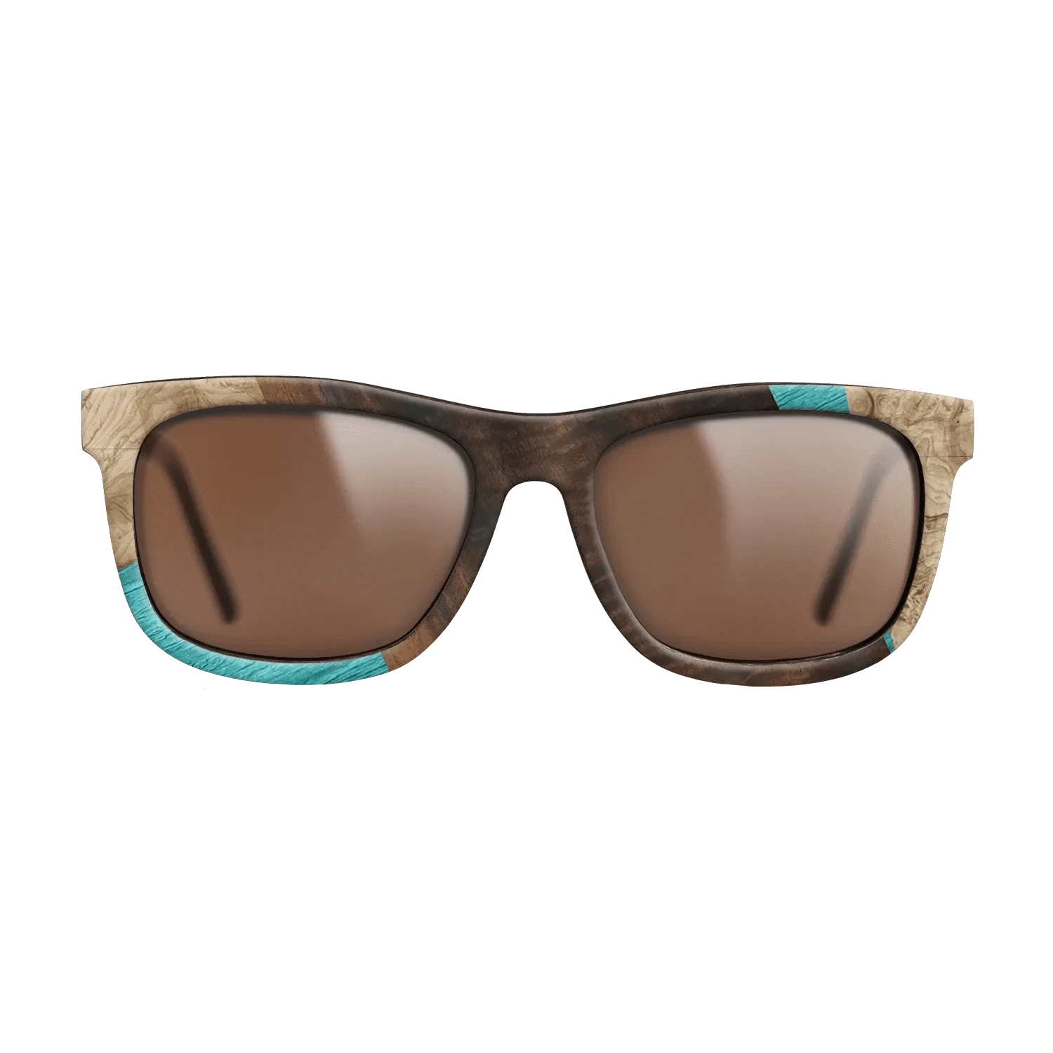 Louro Preto,Poplar Dyed: Turquoise,Fumed Eucalyptus,Olive Burl: Geometric - The Hero - Square - 1845 - SIRIS wood optic