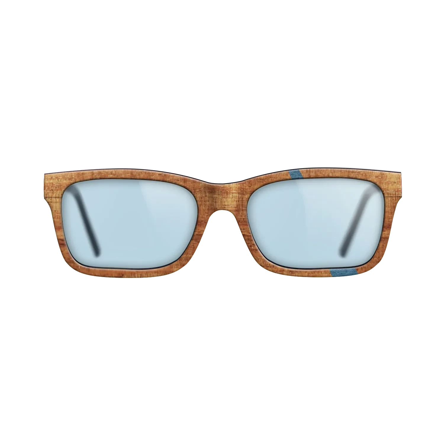 Poplar Dyed: Blue Denim,Koa: Wedge - The Sage - Rectangle - 831 - SIRIS wood optic