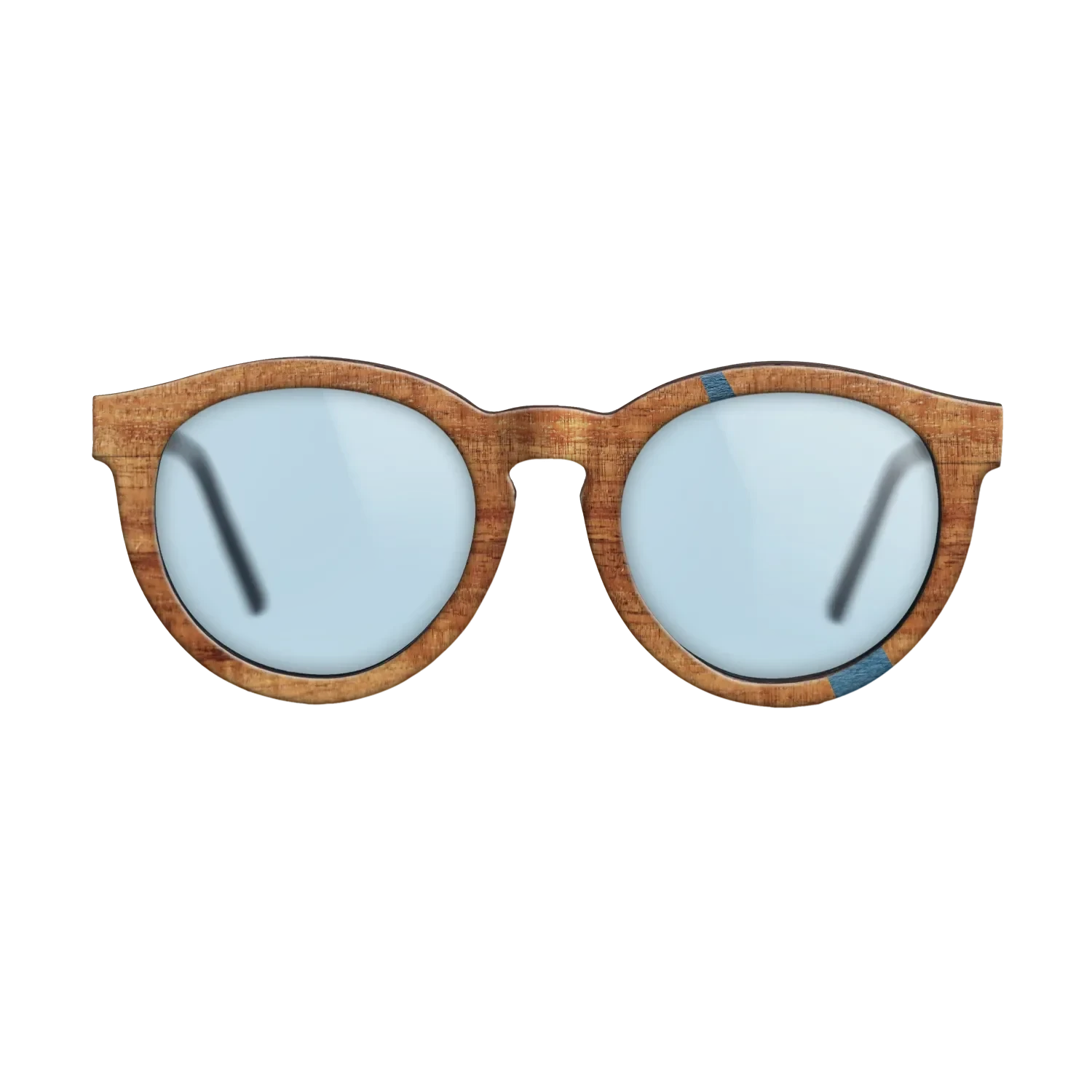 Poplar Dyed: Blue Denim,Koa: Wedge - The Rebel - Round - 831 - SIRIS wood optic