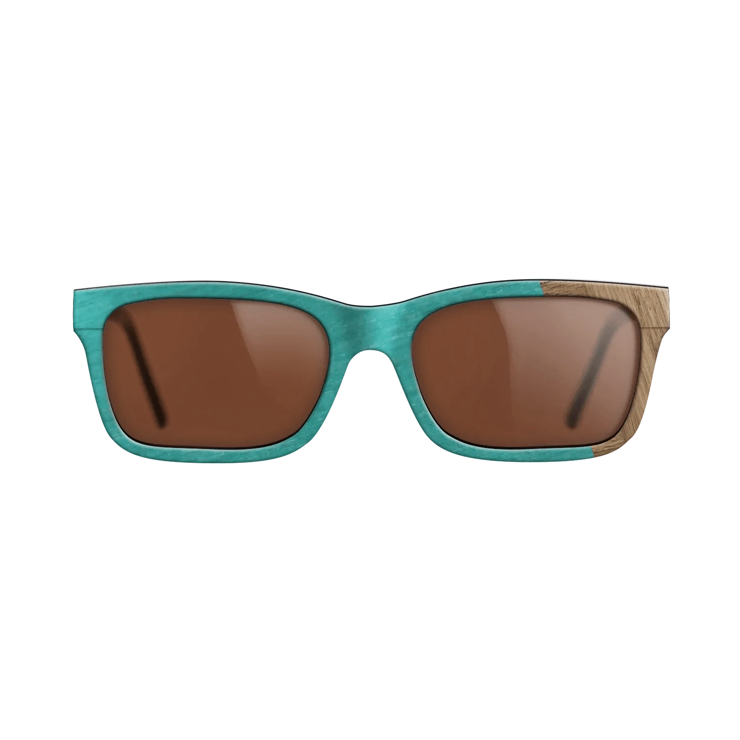 Wenge,Poplar Dyed: Turquoise,Walnut: Straight Grain: Wedge - The Sage - Rectangle - 1420 - SIRIS wood optic